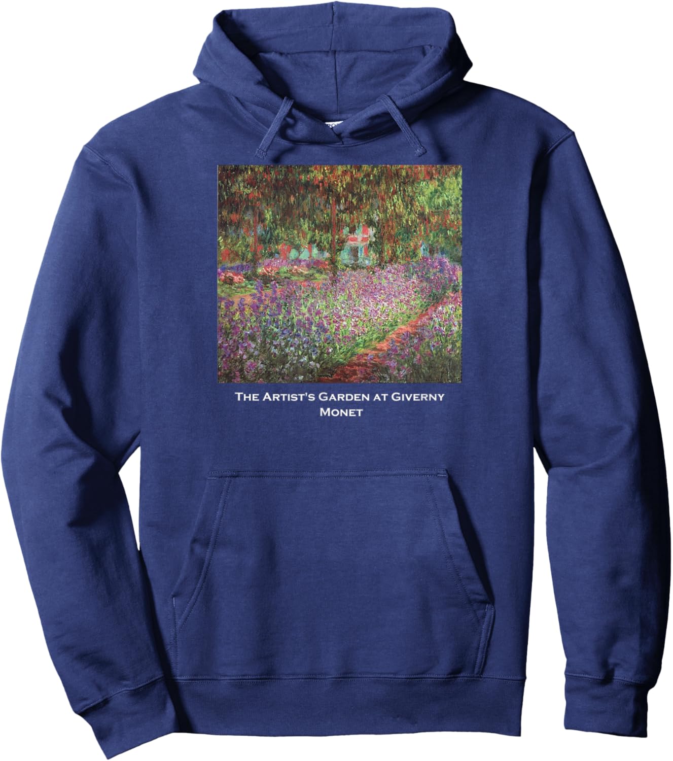 The Artist's Garden at Giverny Monet 1900 Hoodie - Hoodie | Navy
