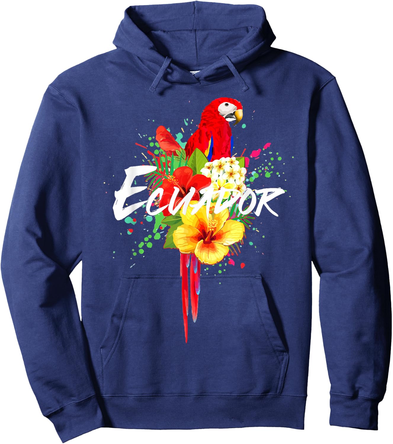Ecuador Parrot Tropical Ecuadorian Souvenir Vintage Hoodie - Hoodie | Navy