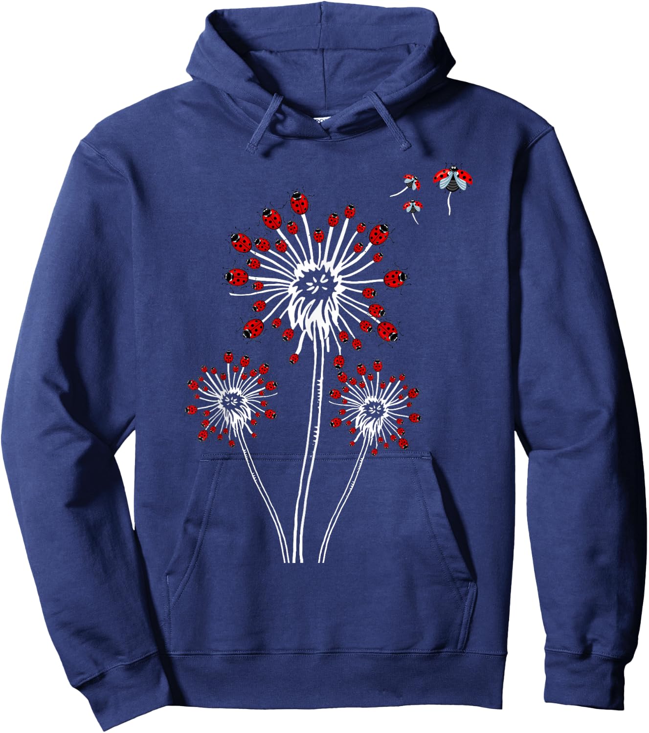 Flower Dandelion Ladybugs for Ladybug Lover | Ladybug Hoodie - Hoodie | Navy