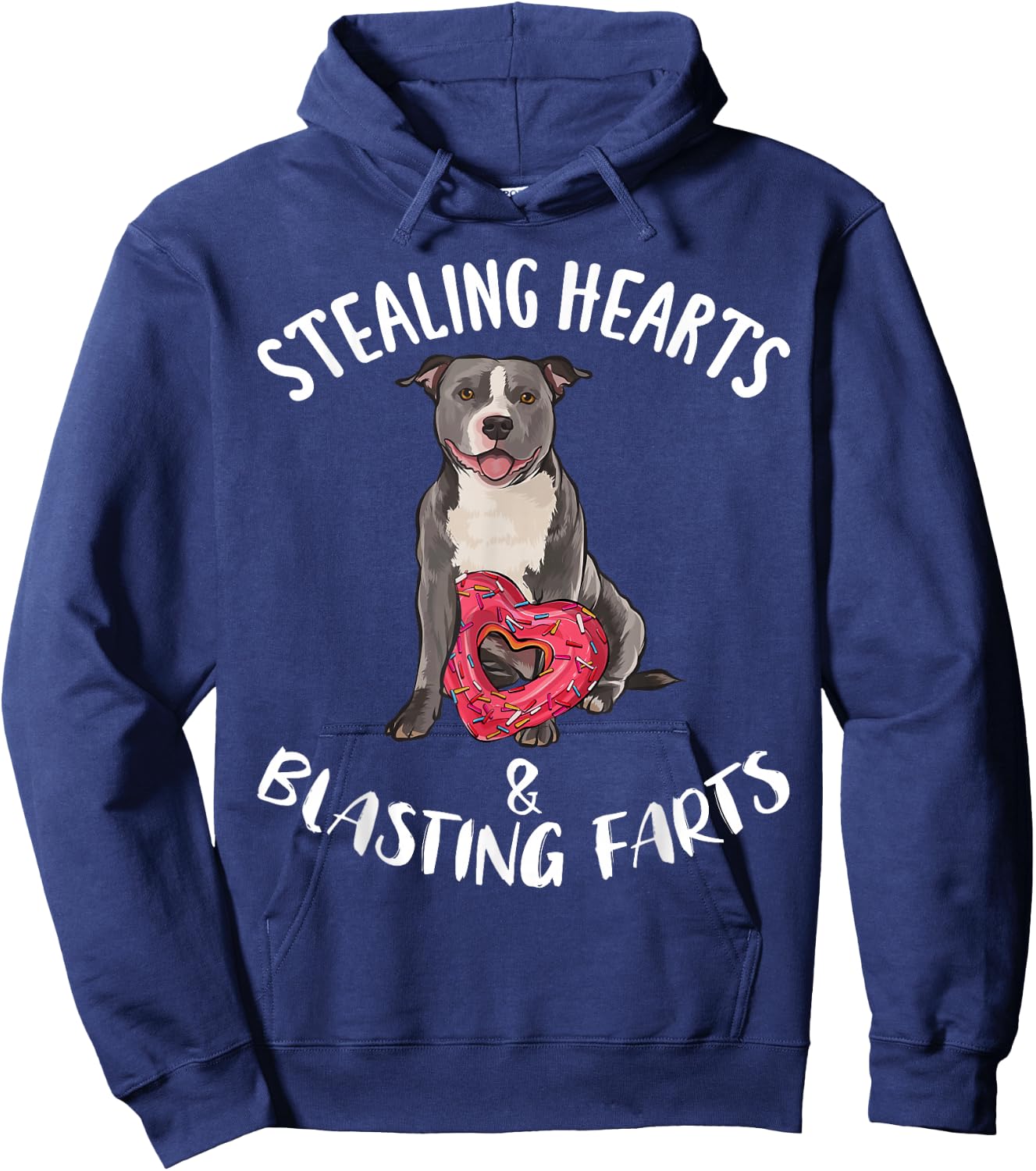 Funny Staffordshire Bull Terrier Steal The Heart Hoodie - Hoodie | Navy