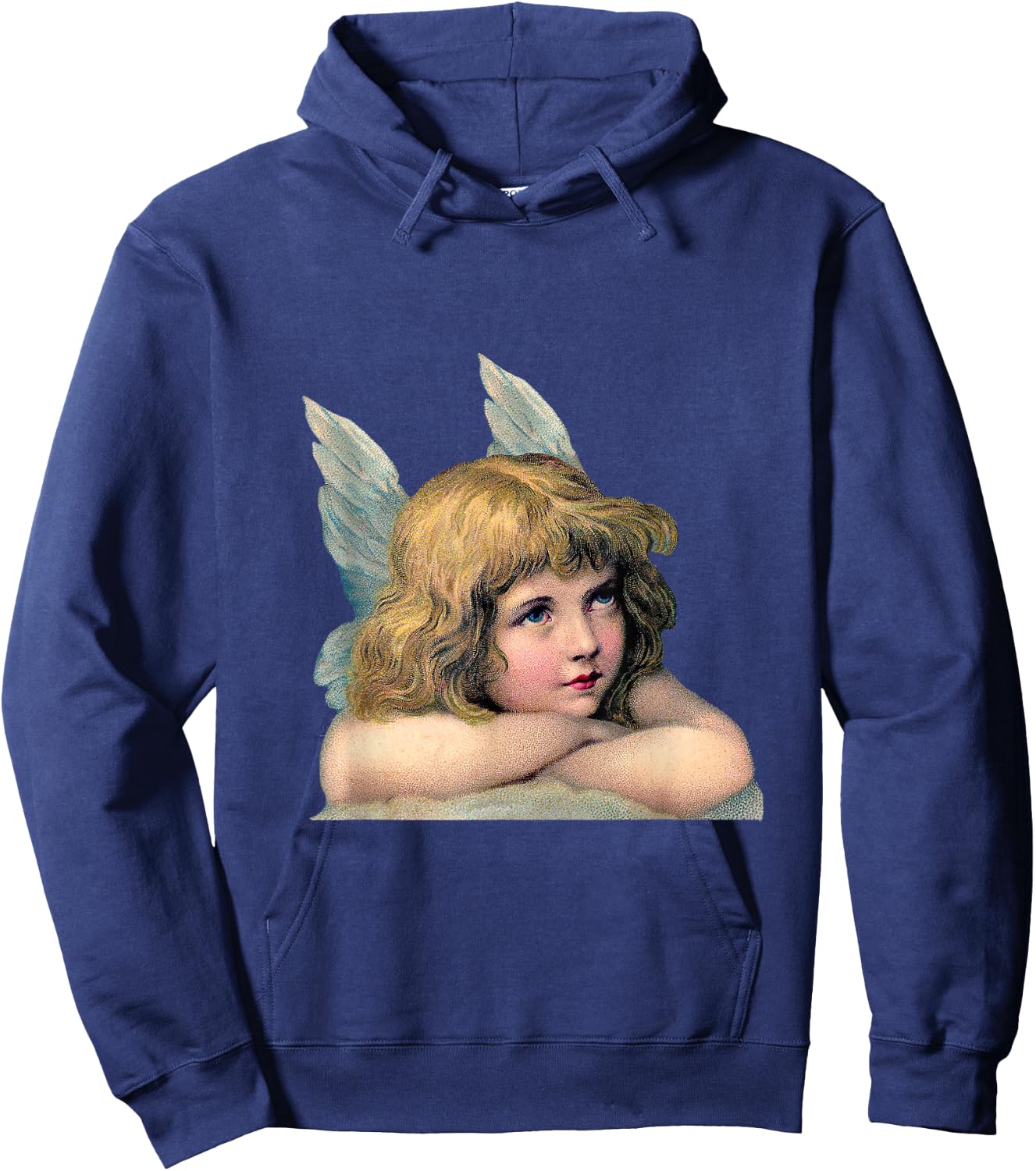 Ange vintage sur nuage céleste protection ange Hoodie - Hoodie | Navy