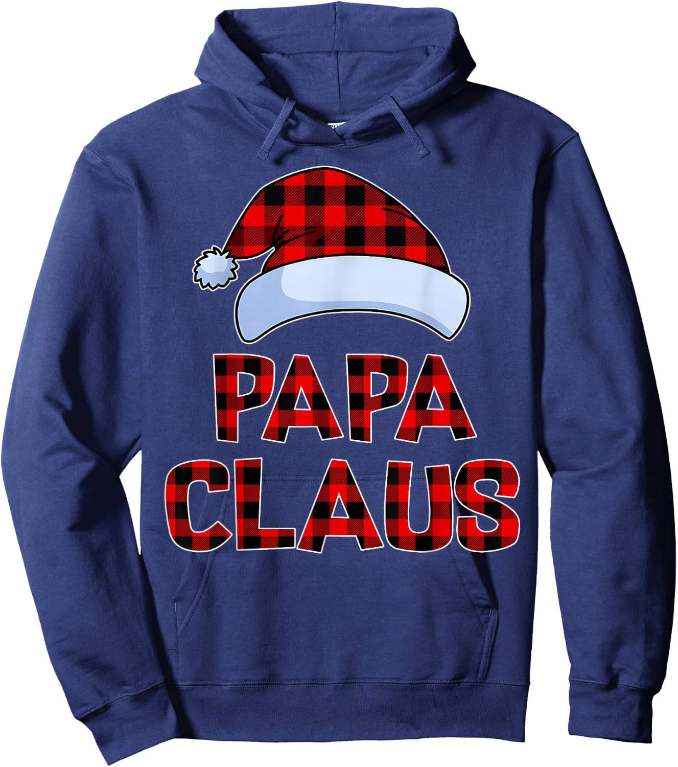 Papa Claus Shirt Christmas Lights Pajama Family Matching Hoodie - Hoodie | Navy