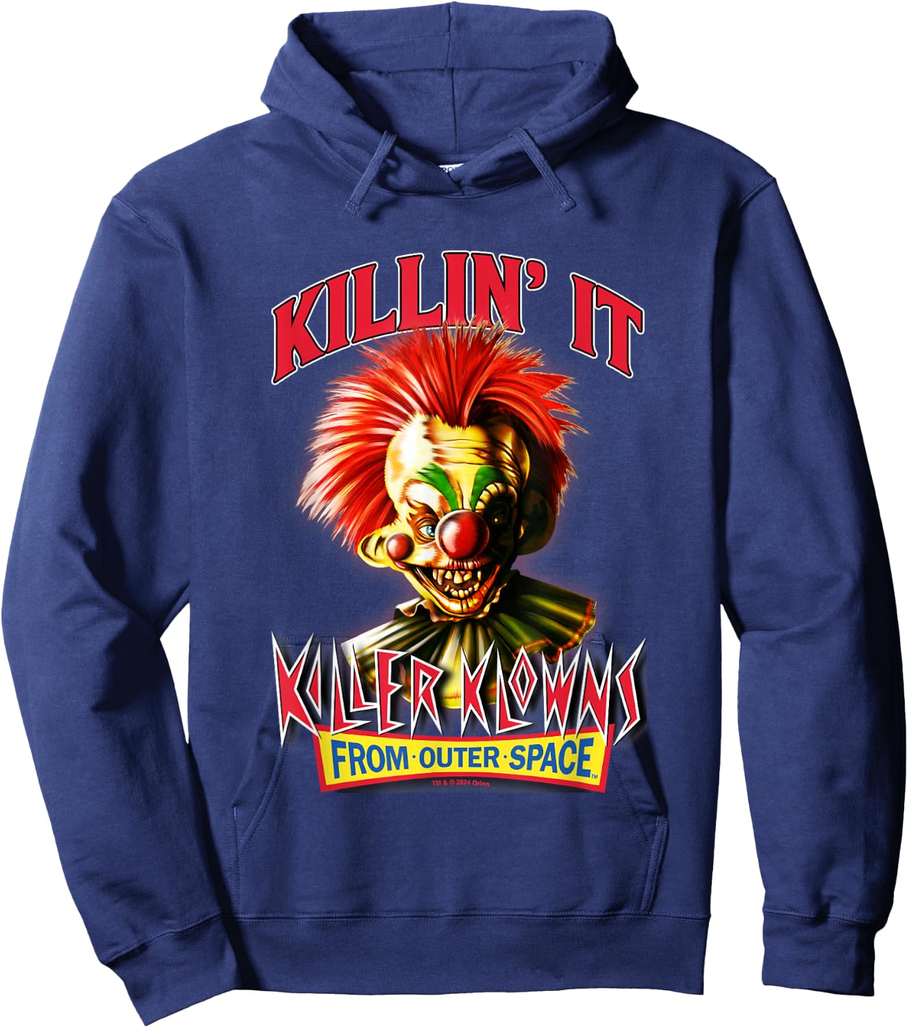 Killer Klowns from Outer Space Killin' It Scary Clown Poster , Black, S Hoodie - Hoodie | Navy