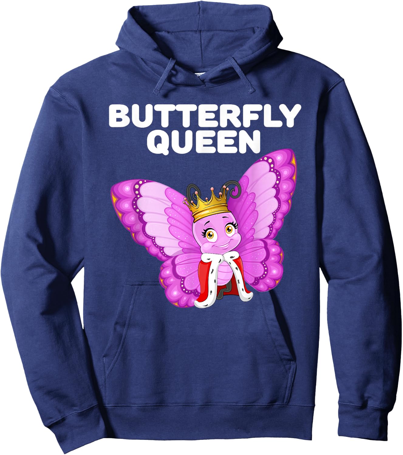 Butterfly Queen Girls' Butterfly | Women's Butterfly , black Hoodie - Hoodie | Navy
