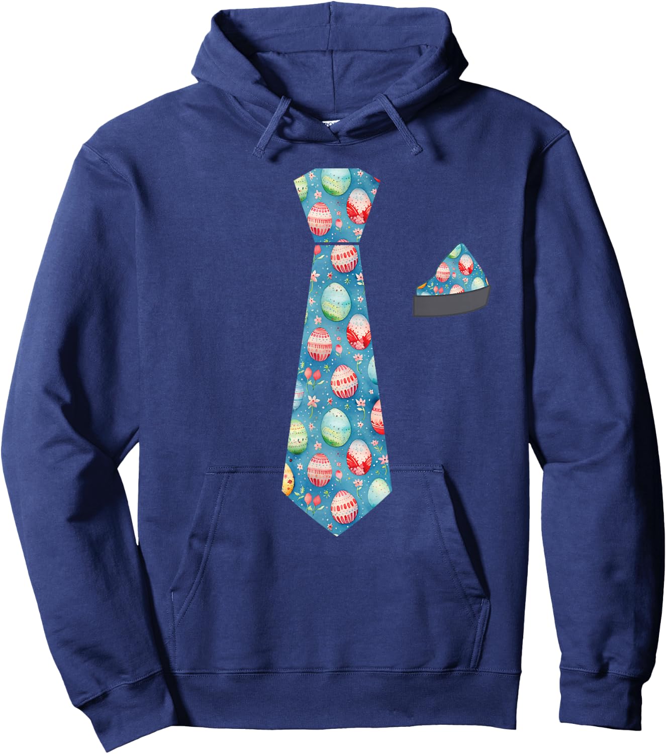 Funny Easter Bunny Tie For Boys Kids Toddlers Men Hoodie - Hoodie | Navy