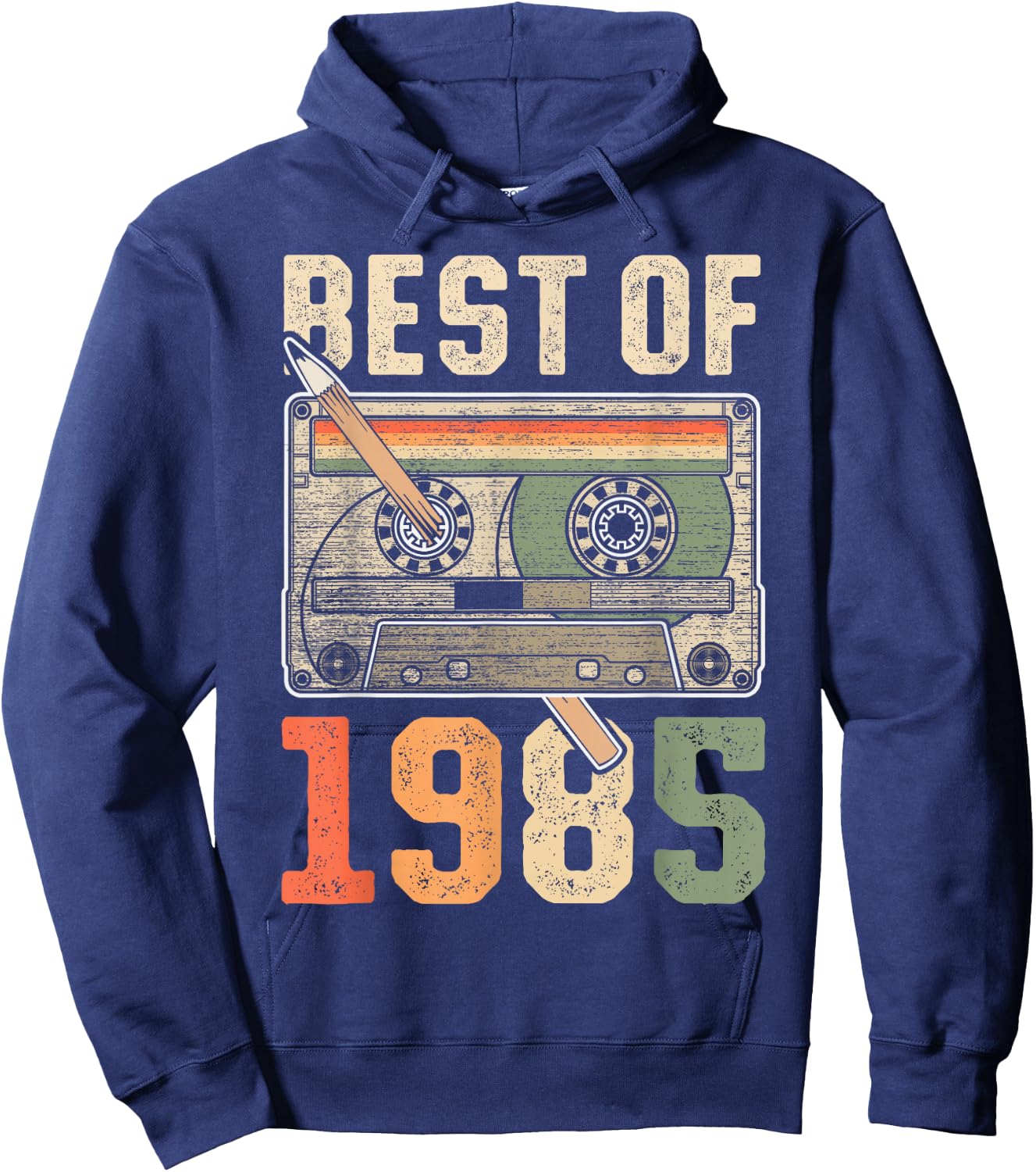 Best of 1985 Old Cassette 41st Birthday Retro Hoodie - Hoodie | Navy
