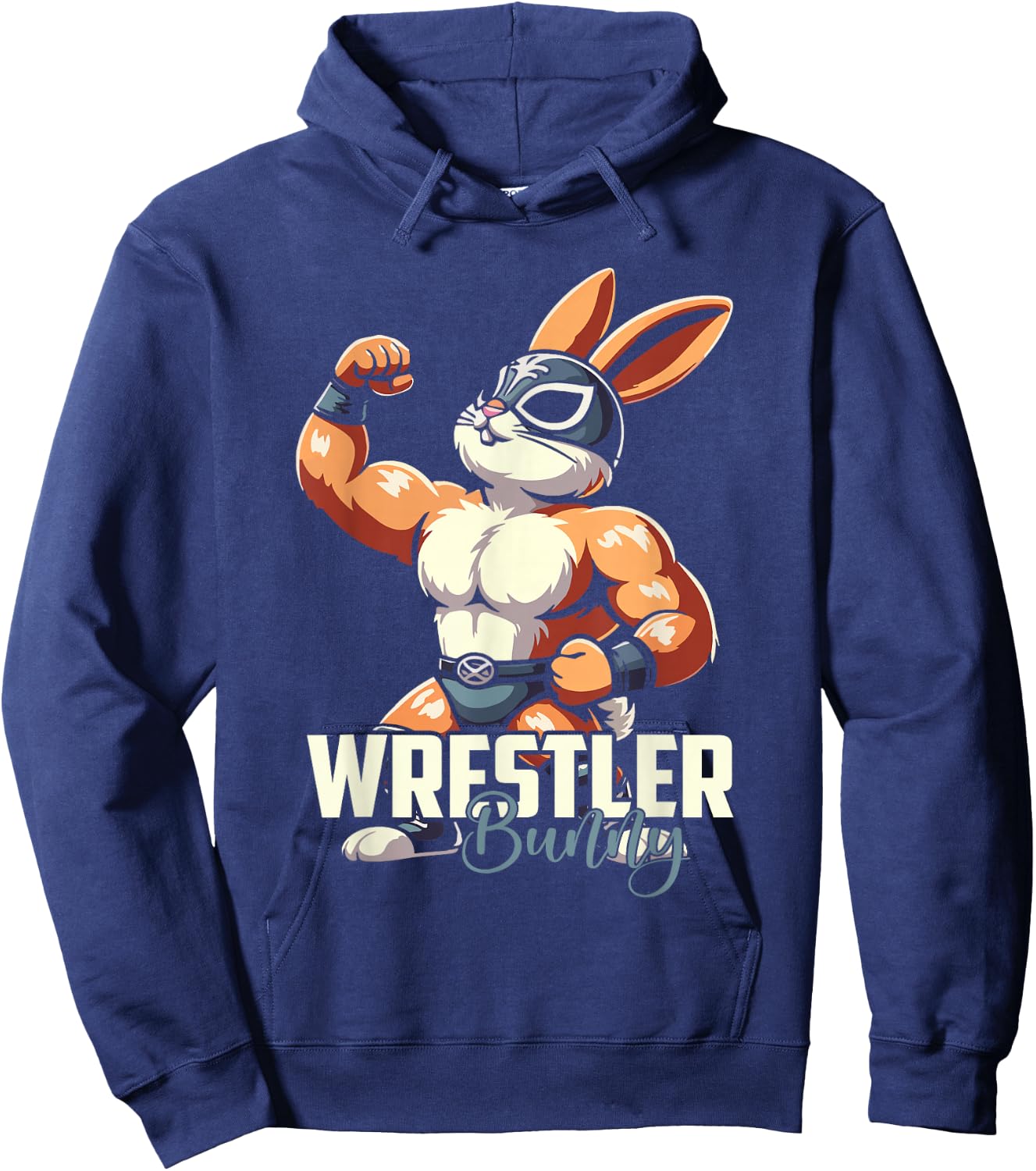 Wrestling Bunny Lucha Libre Rabbit Wrestler Hoodie - Hoodie | Navy