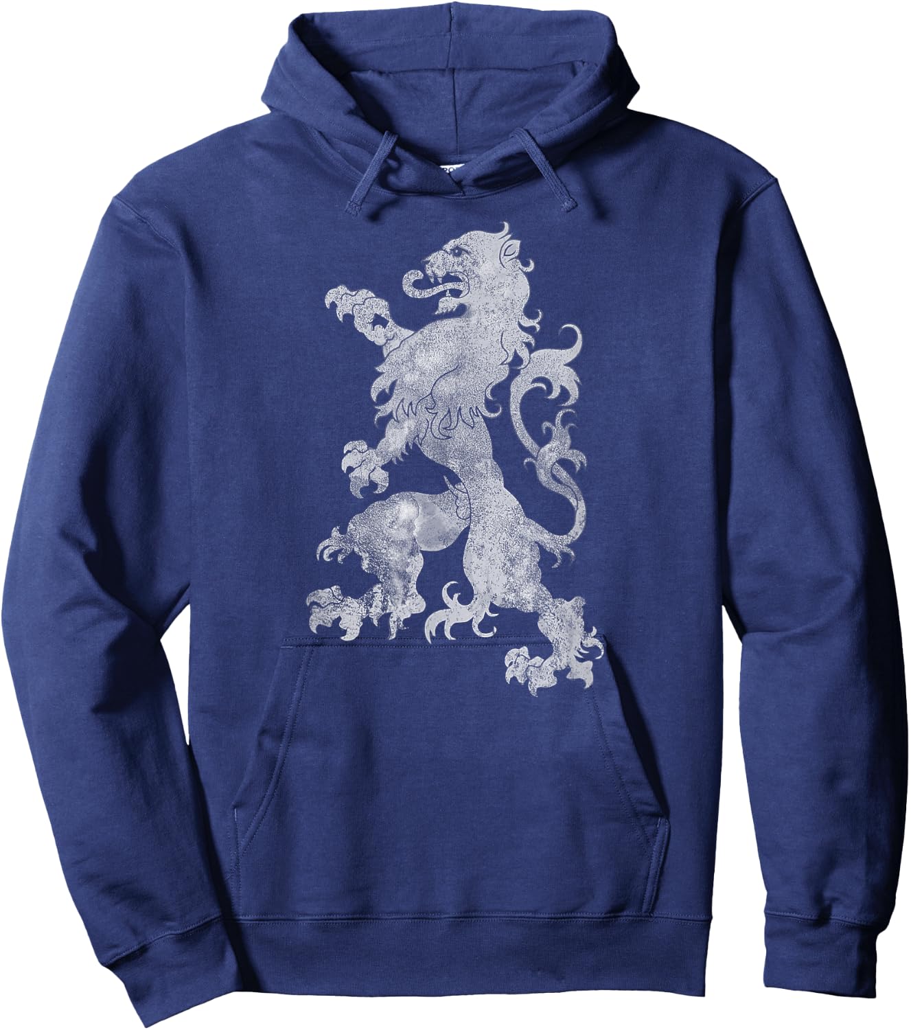 Medieval Graphic Vintage Heraldic Rampant Lion Hoodie - Hoodie | Navy