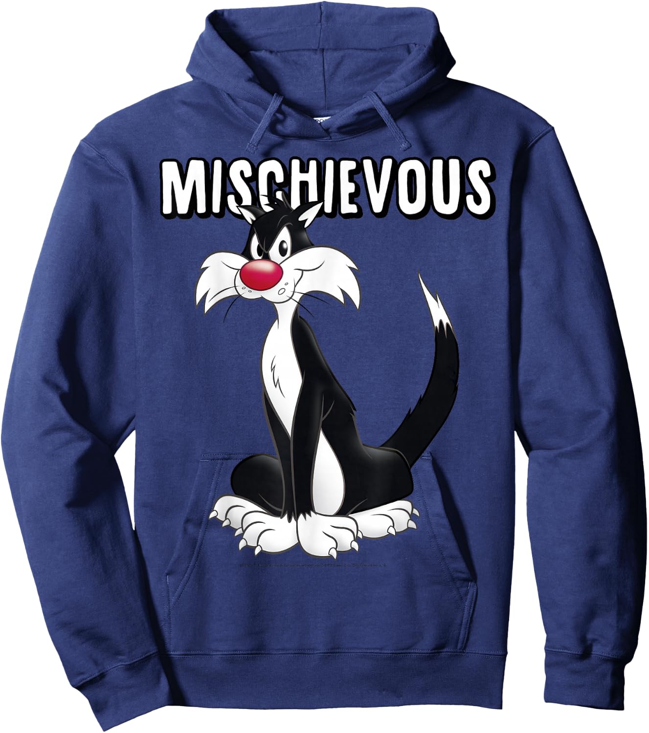 Looney Tunes Sylvester Mischievous Vintage Cat Portrait Hoodie - Hoodie | Navy