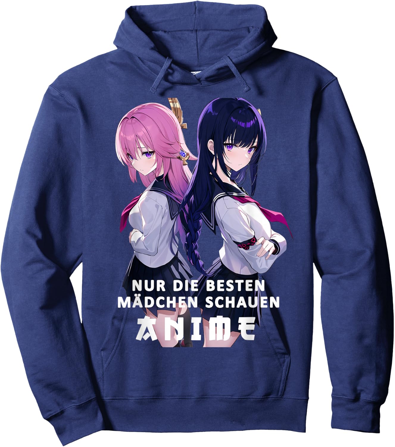 Anime Girl Only The Best Girls Look Anime , black Hoodie - Hoodie | Navy