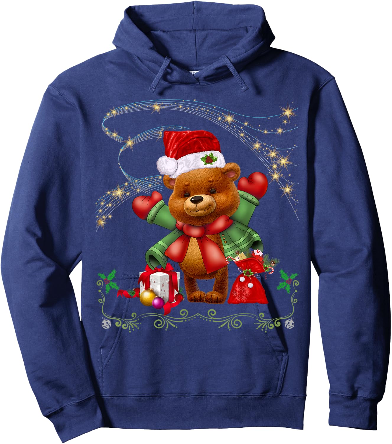 Christmas Teddy Bear Holiday Girls, Boys, Men and Women Hoodie - Hoodie | Navy