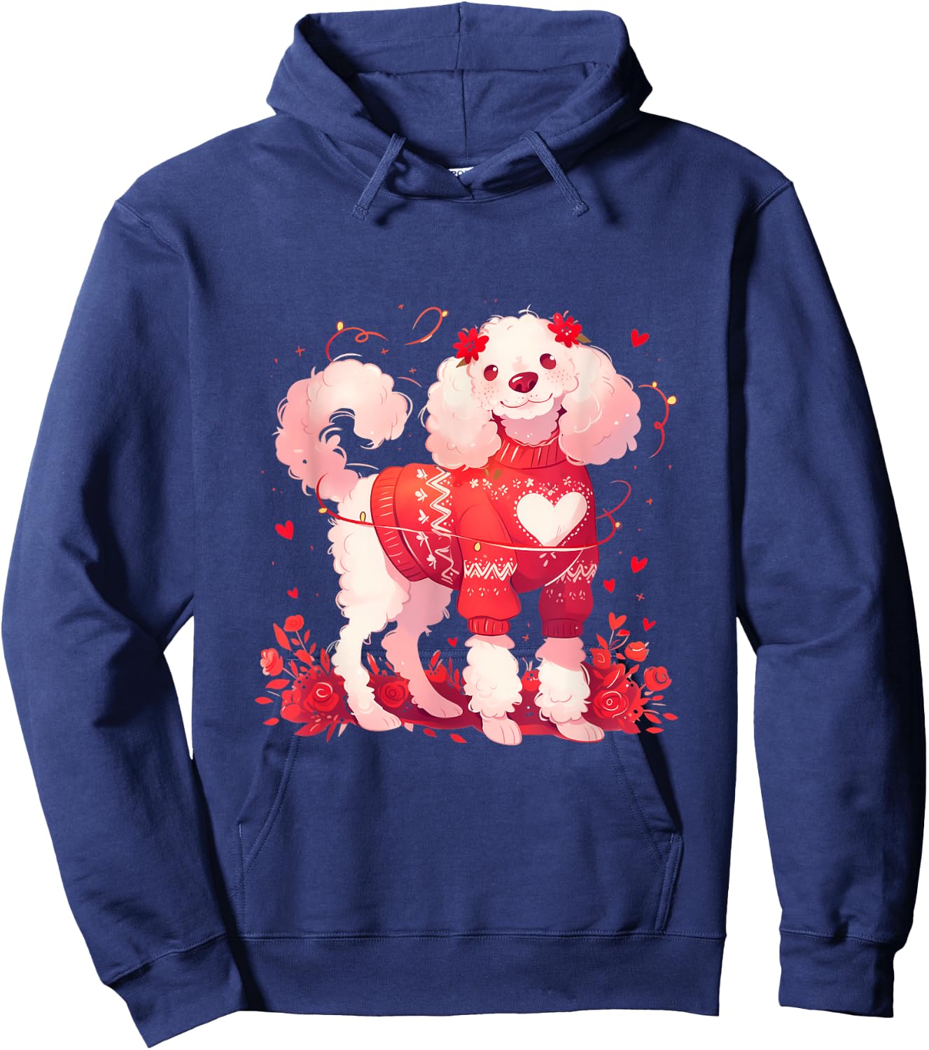 Valentine's Day Poodle Lover Shirt My dog is My Valentine Men Women Kids Hoodie - Hoodie | Navy