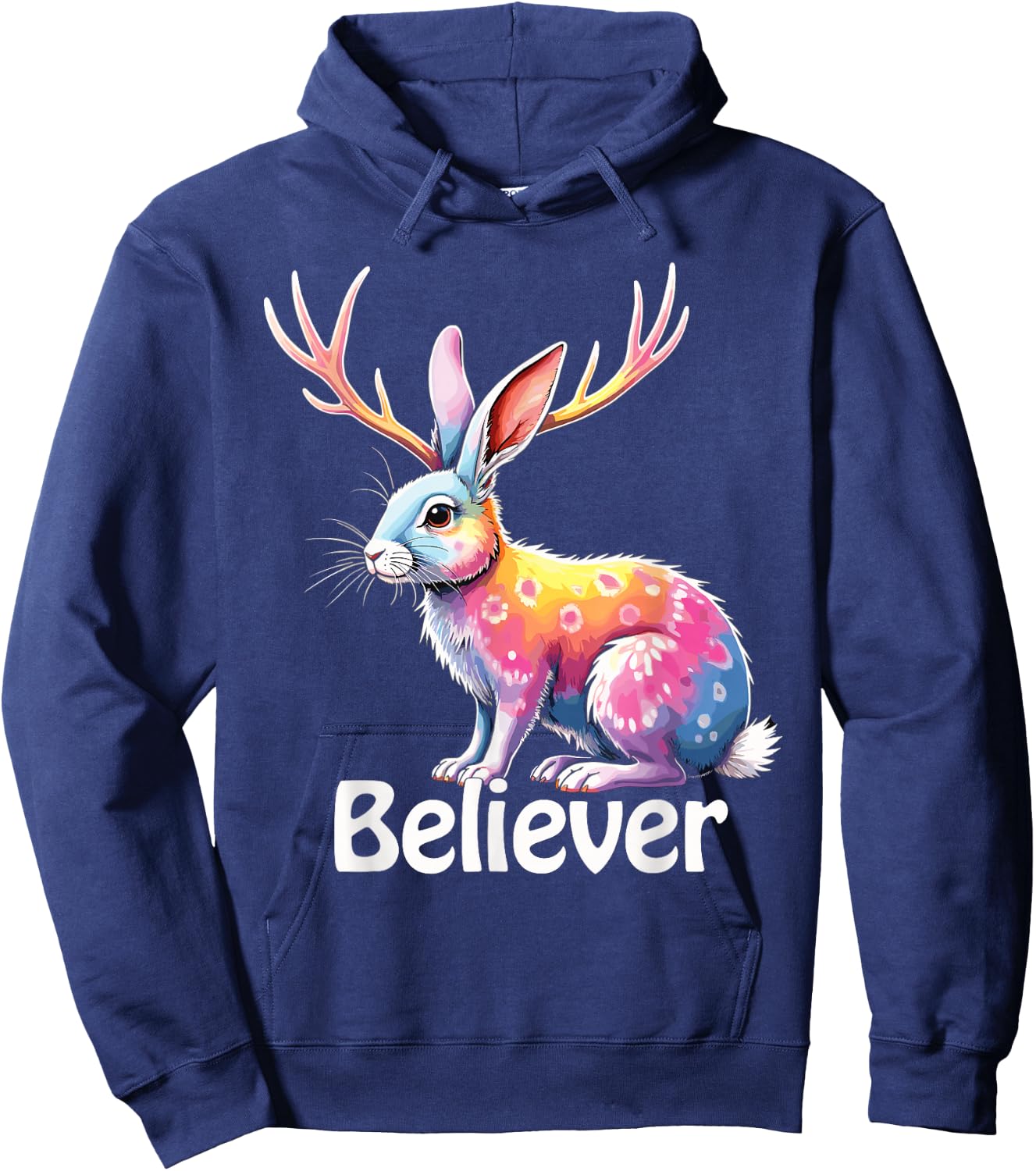 Jackalope Funny Cryptid Mythical Rabbit Hoodie - Hoodie | Navy