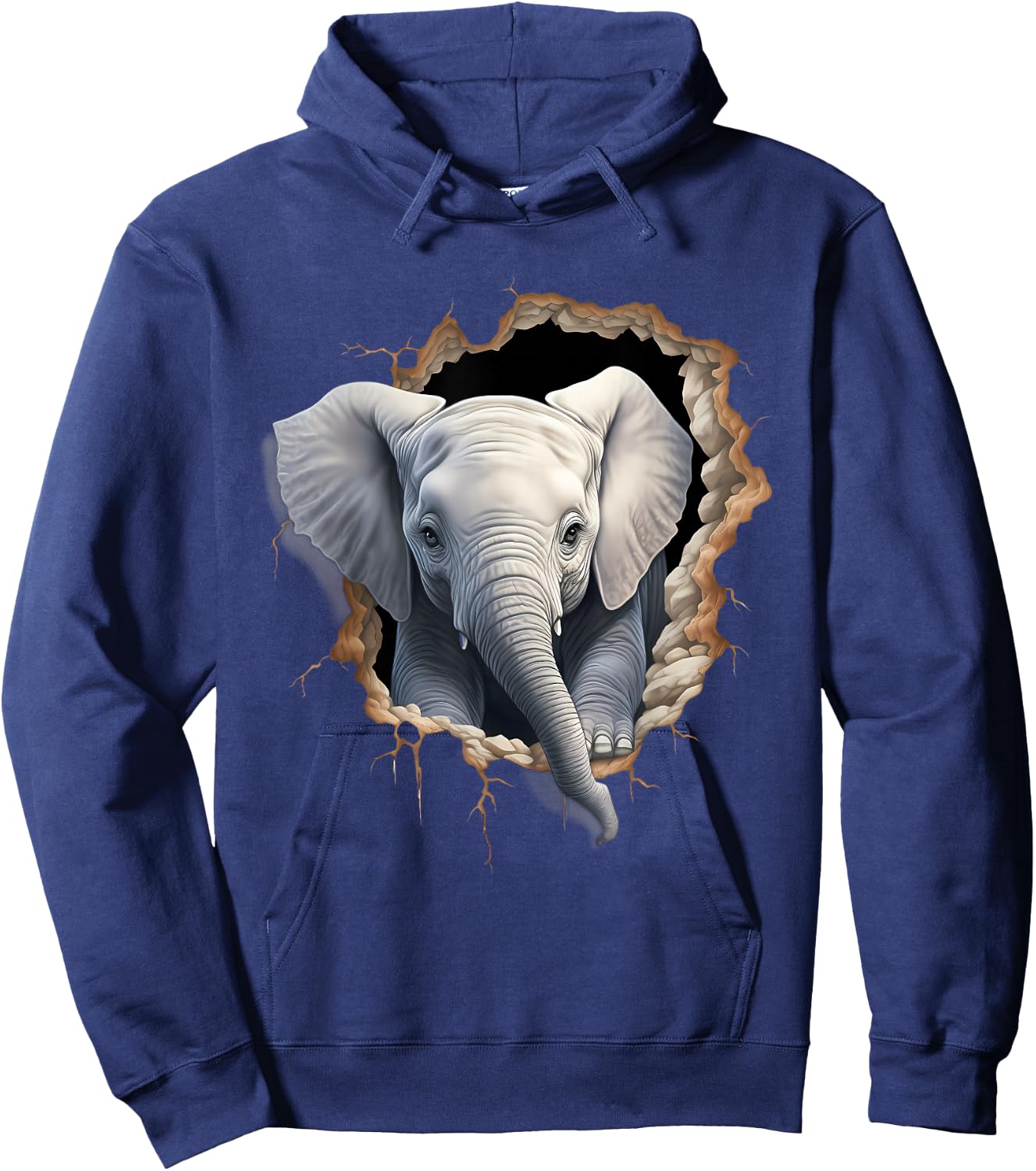 Elefanten-Wandmotiv Kunstwerk Tierwelt afrikanische Tierliebhaber Hoodie - Hoodie | Navy