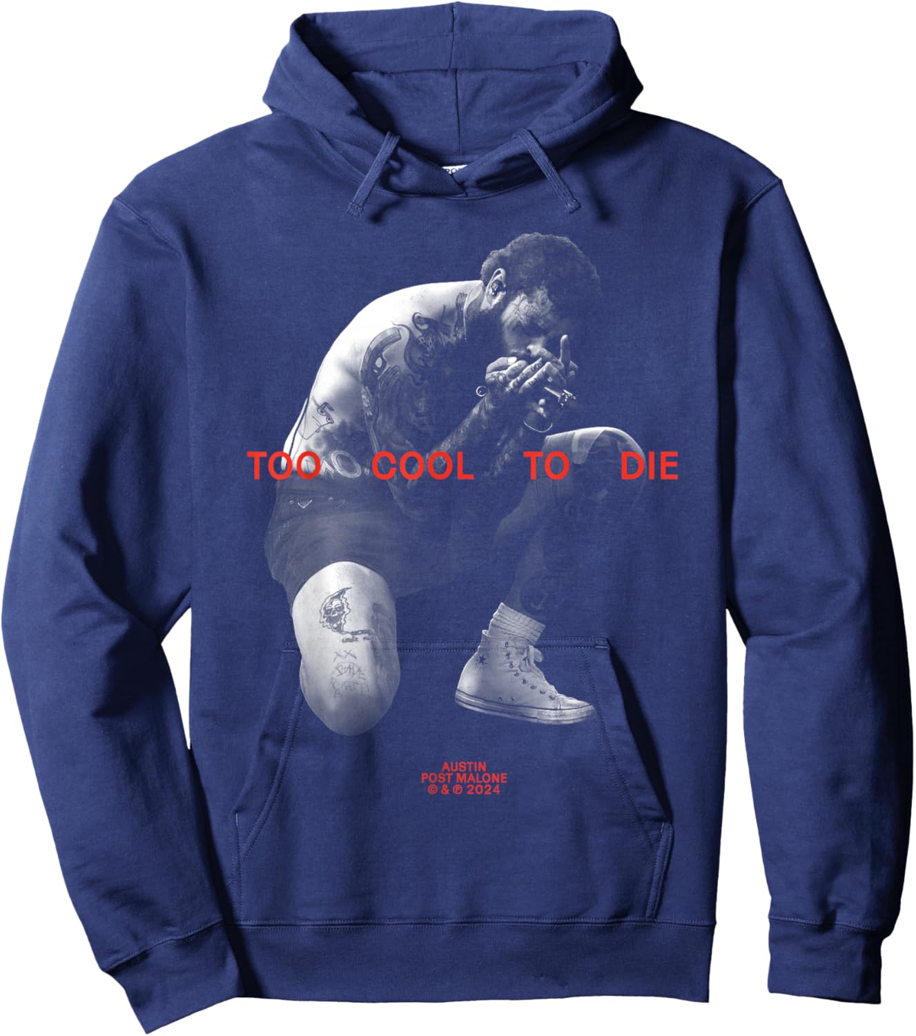 Official Post Malone Too Cool To Die , blue Hoodie - Hoodie | Navy