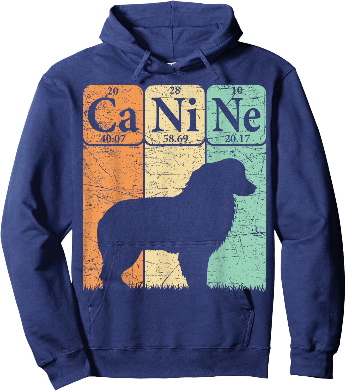 Australian Shepherd Periodic Table Elements Aussie Dog Lover Hoodie - Hoodie | Navy