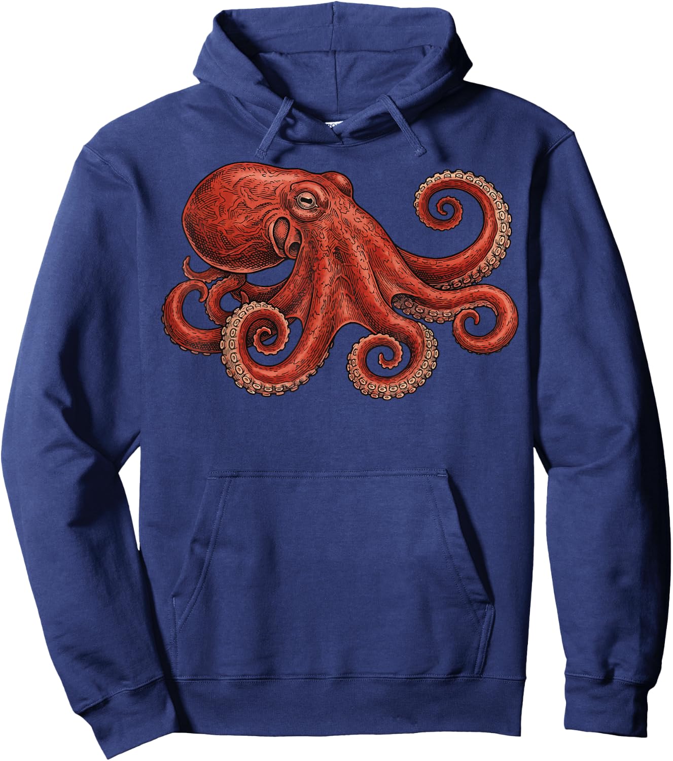 Red Octopus Hoodie - Hoodie | Navy