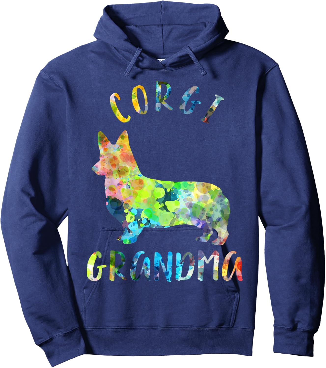 Corgi Grandma Dog Grandma Funny Corgi Owner Men Women Kids Hoodie - Hoodie | Navy