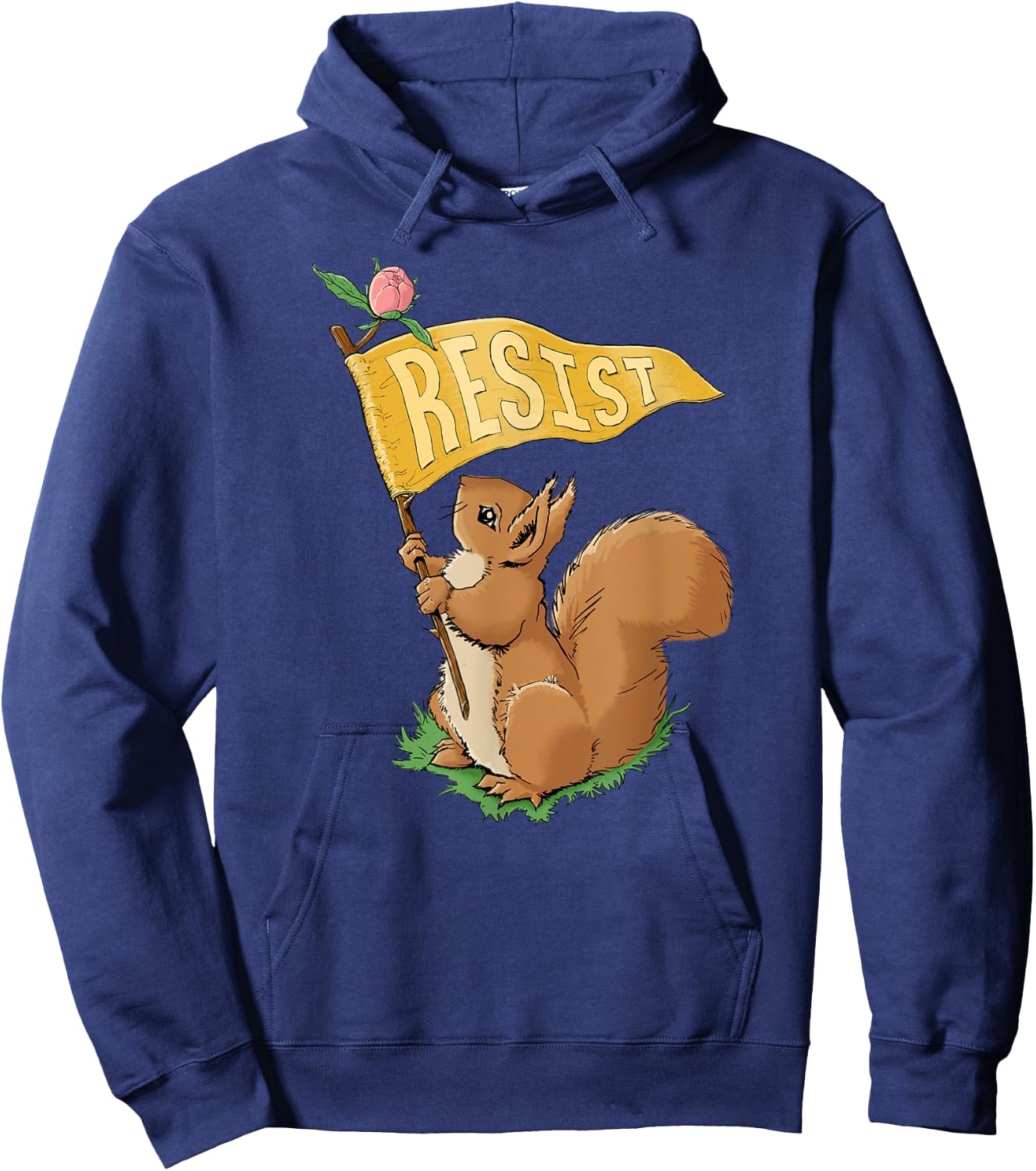 Cute Resist Squirrel / Anti-Trump Hoodie - Hoodie | Navy