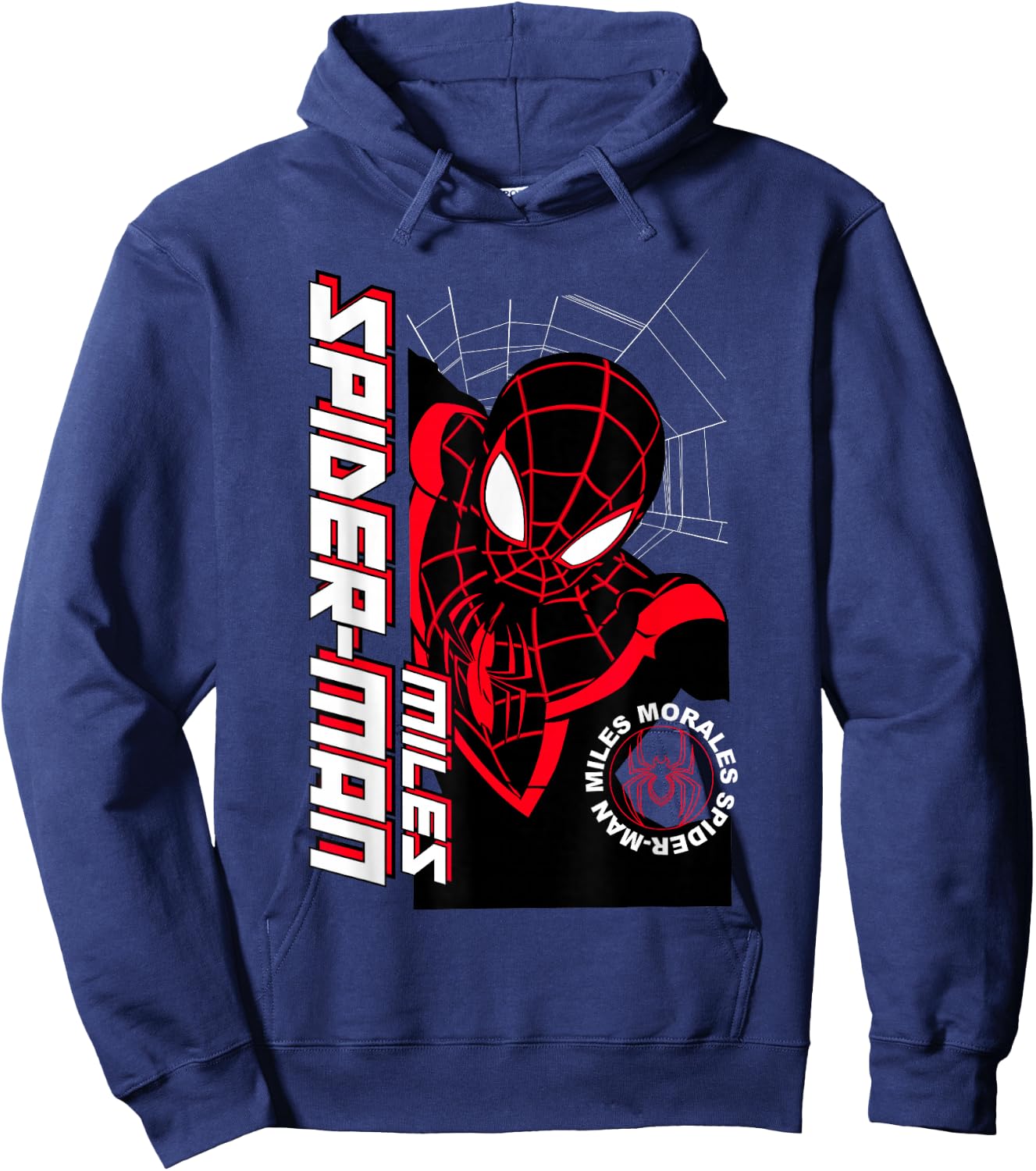 Marvel Comics Miles Morales Spider-Man Logo Pose Hoodie - Hoodie | Navy