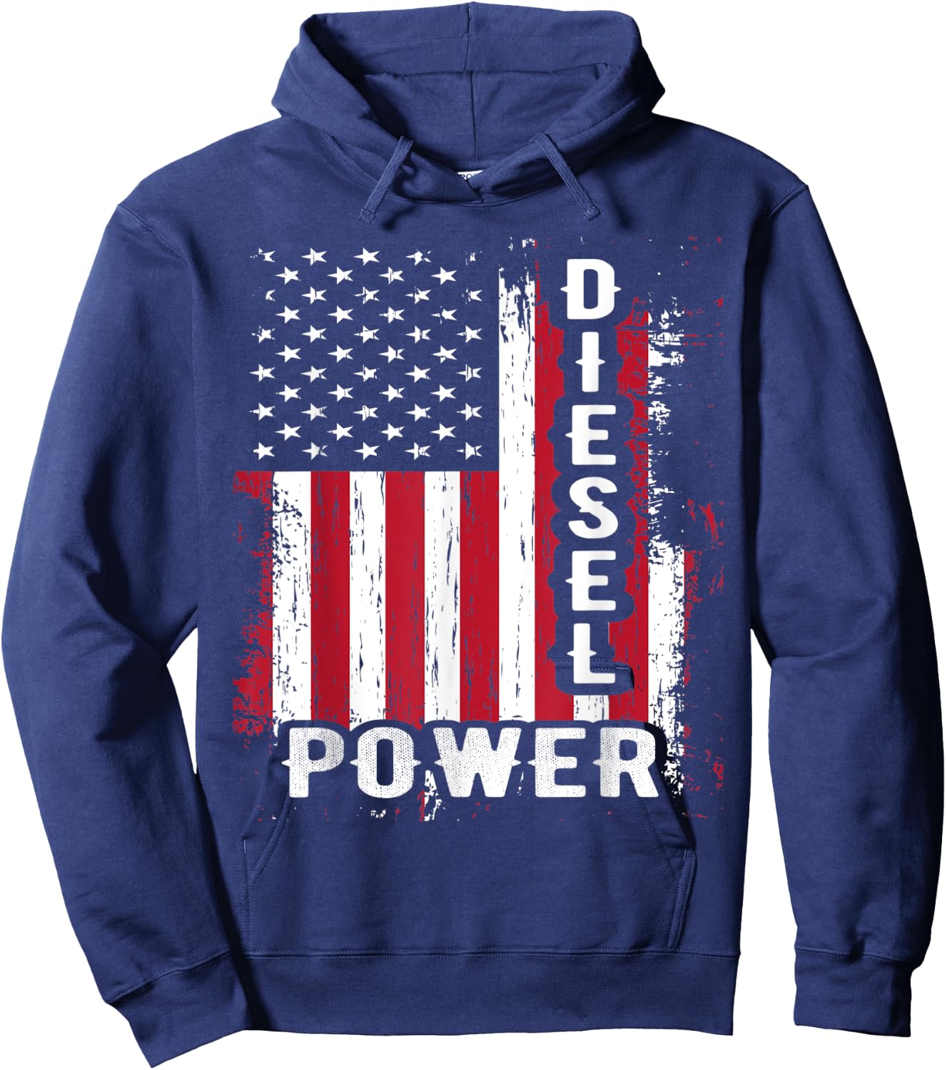 Patriotic American Flag Diesel Mechanic Diesel Power Flag Women Kids Men Hoodie - Hoodie | Navy