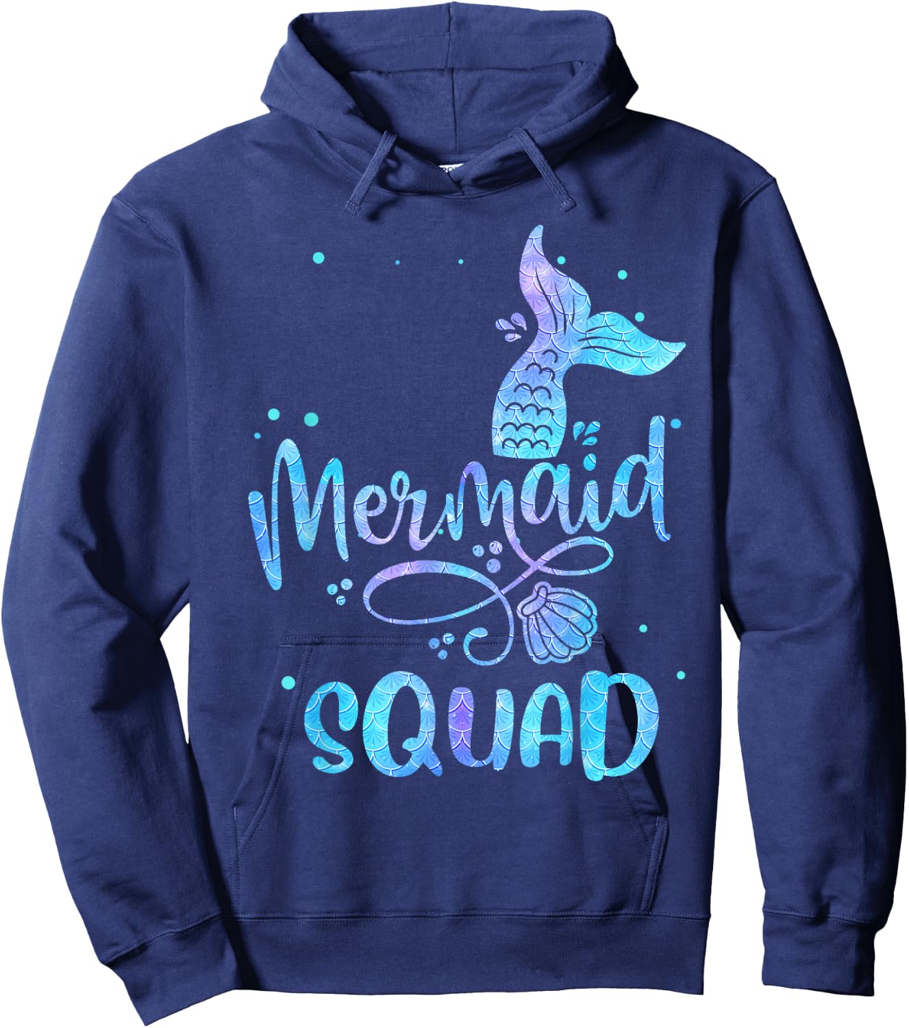 Mermaid Squad Cute Girls Birthday Squad Mermaid Tail Party Hoodie - Hoodie | Navy