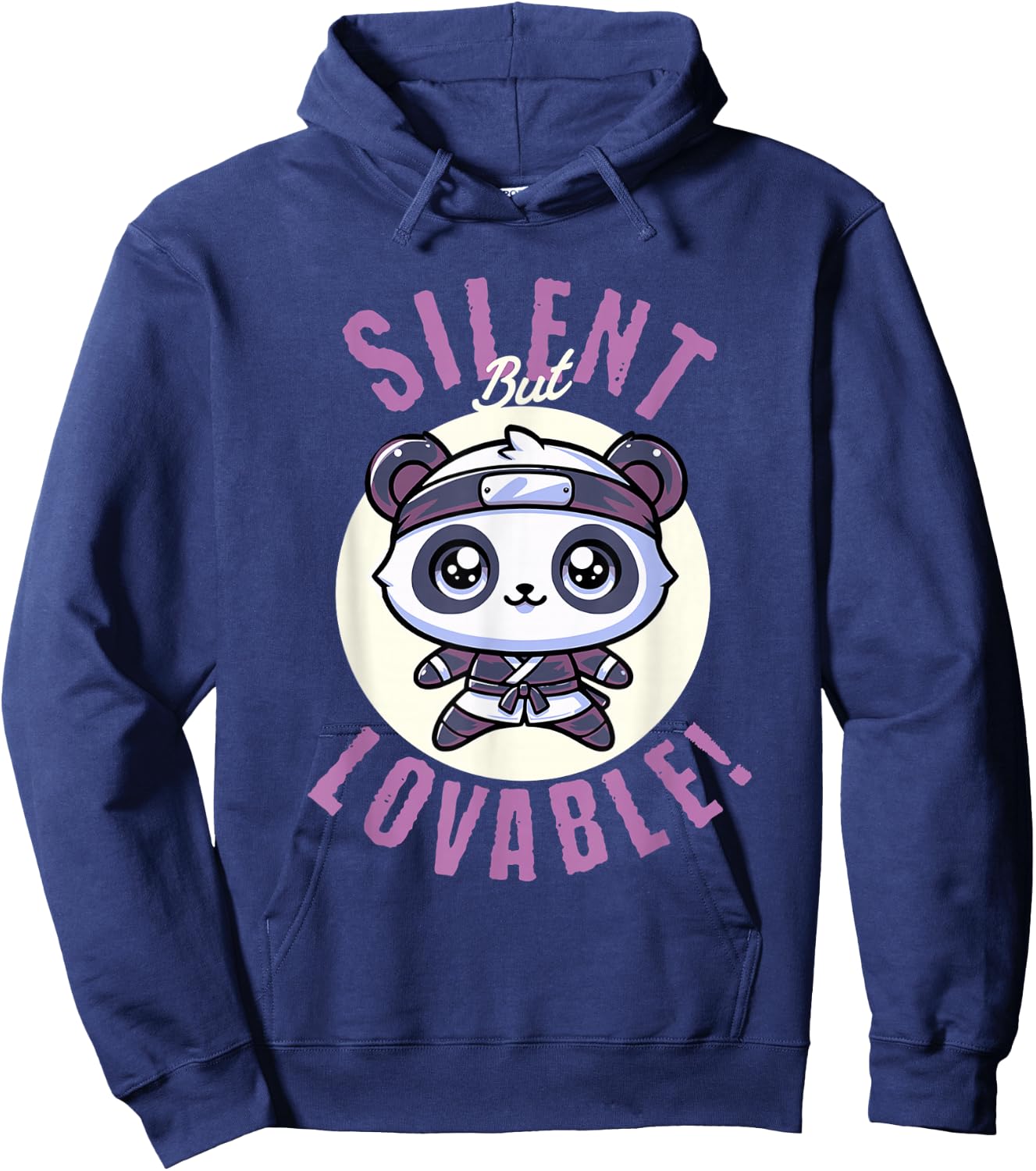 Cute Panda Bear Ninja Silent But Lovable Kids Shirt Hoodie - Hoodie | Navy