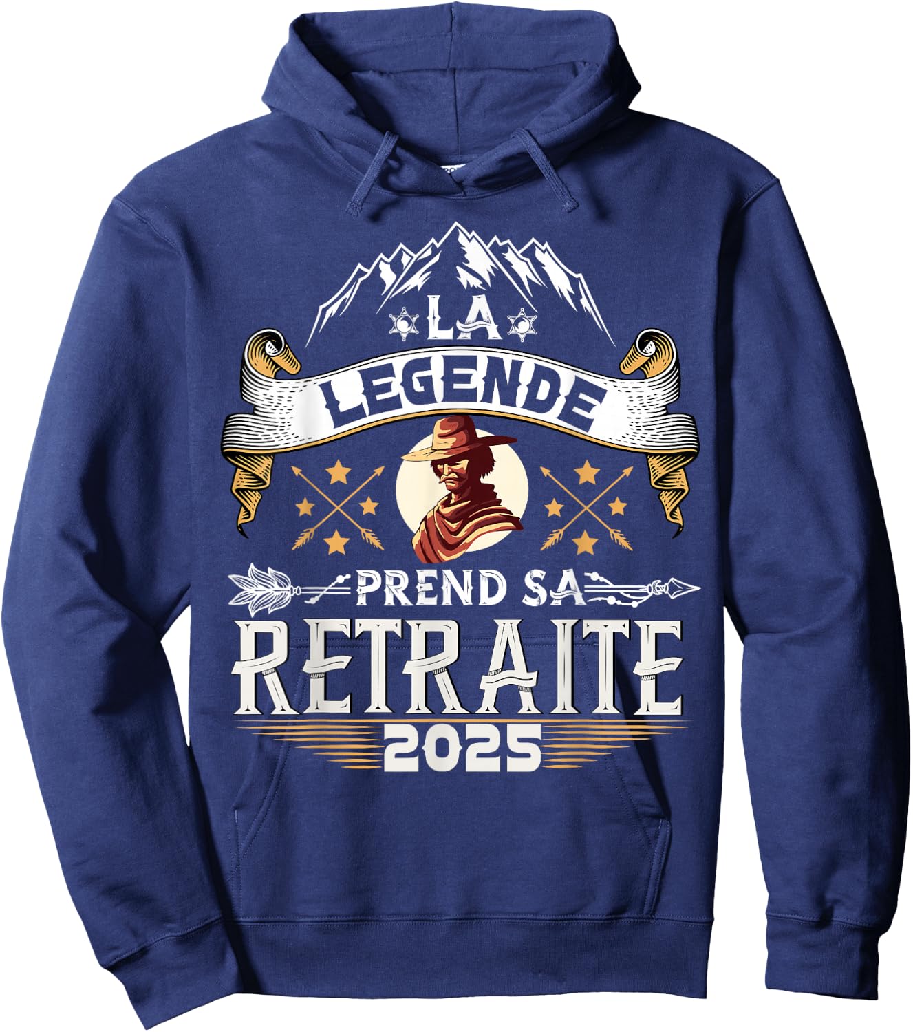 La Légende Retires 2025 Man Humor Original , Black, S Hoodie - Hoodie | Navy