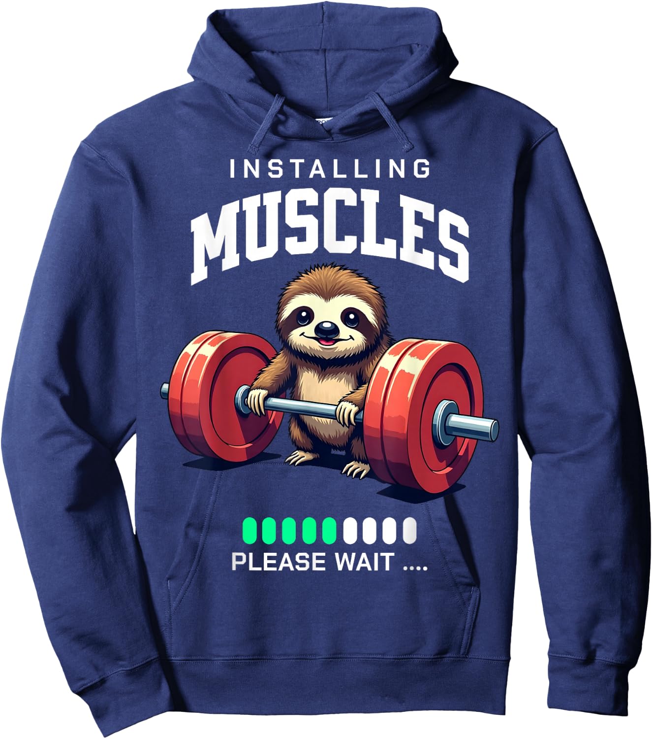 Funny Sloth Workout Gym Fitness Weightlifting , black Hoodie - Hoodie | Navy
