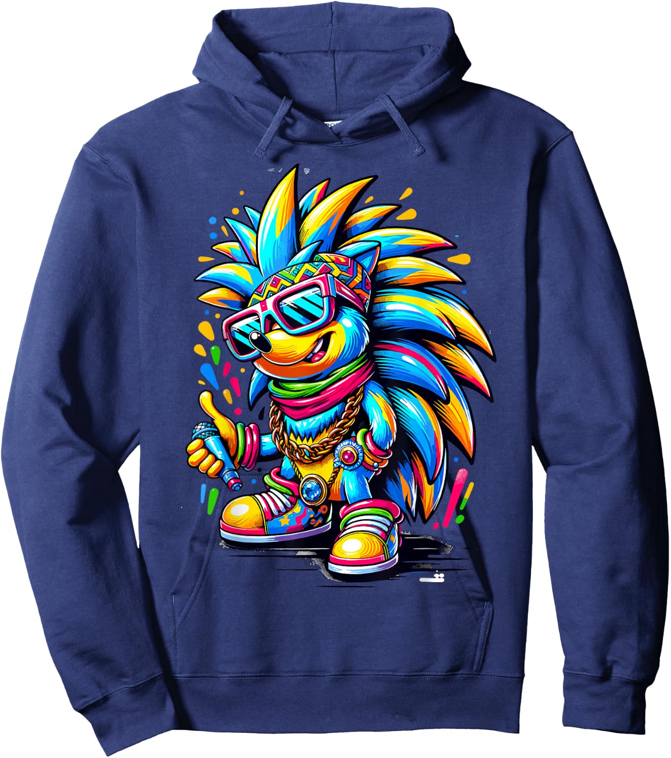 Urban Graffiti Hedgehog Lover Shirt Street Art Hedgehog Hoodie - Hoodie | Navy