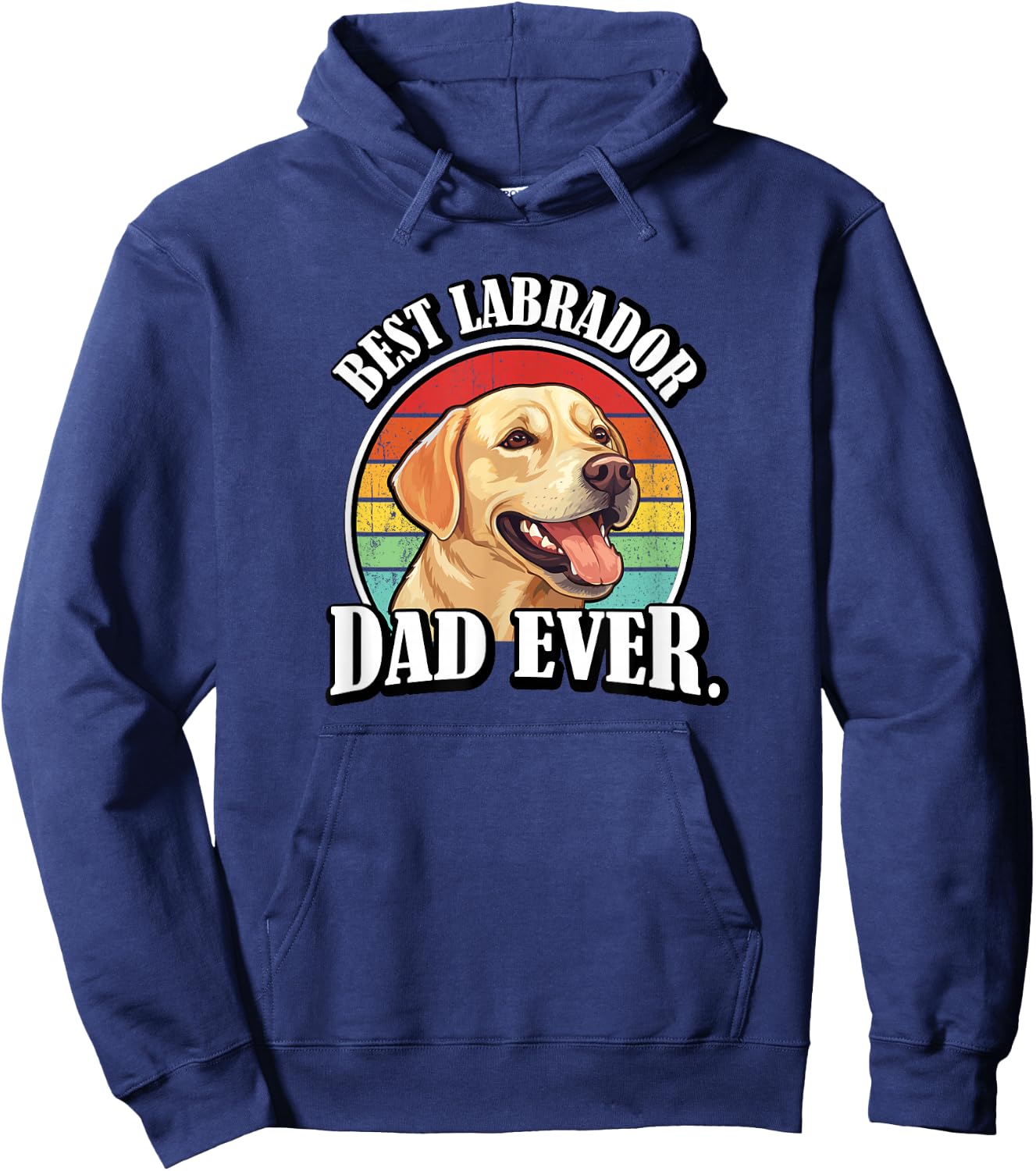 Boys Funny Retro Vintage Best Dad Yellow Lab Lover Hoodie - Hoodie | Navy