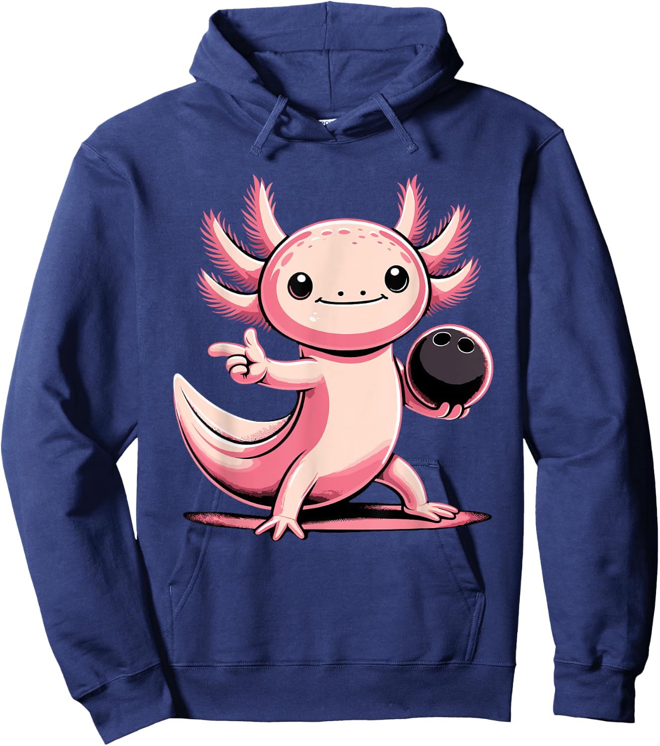 Funny Axolotl Bowling Player Bowler Bowl Sports Hoodie - Hoodie | Navy