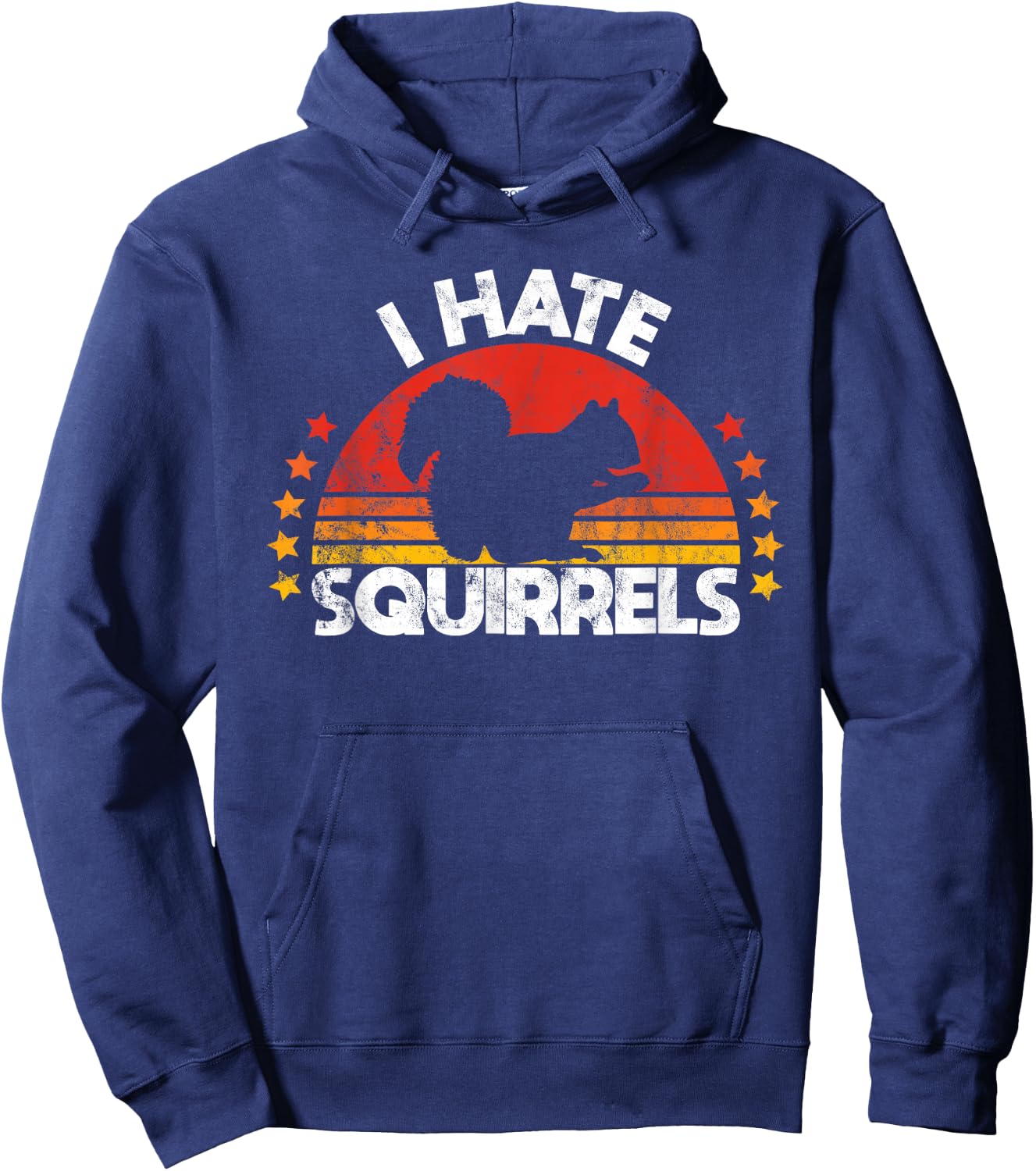 Squirrel hunting i hate squirrel hunter retro design Hoodie - Hoodie | Navy