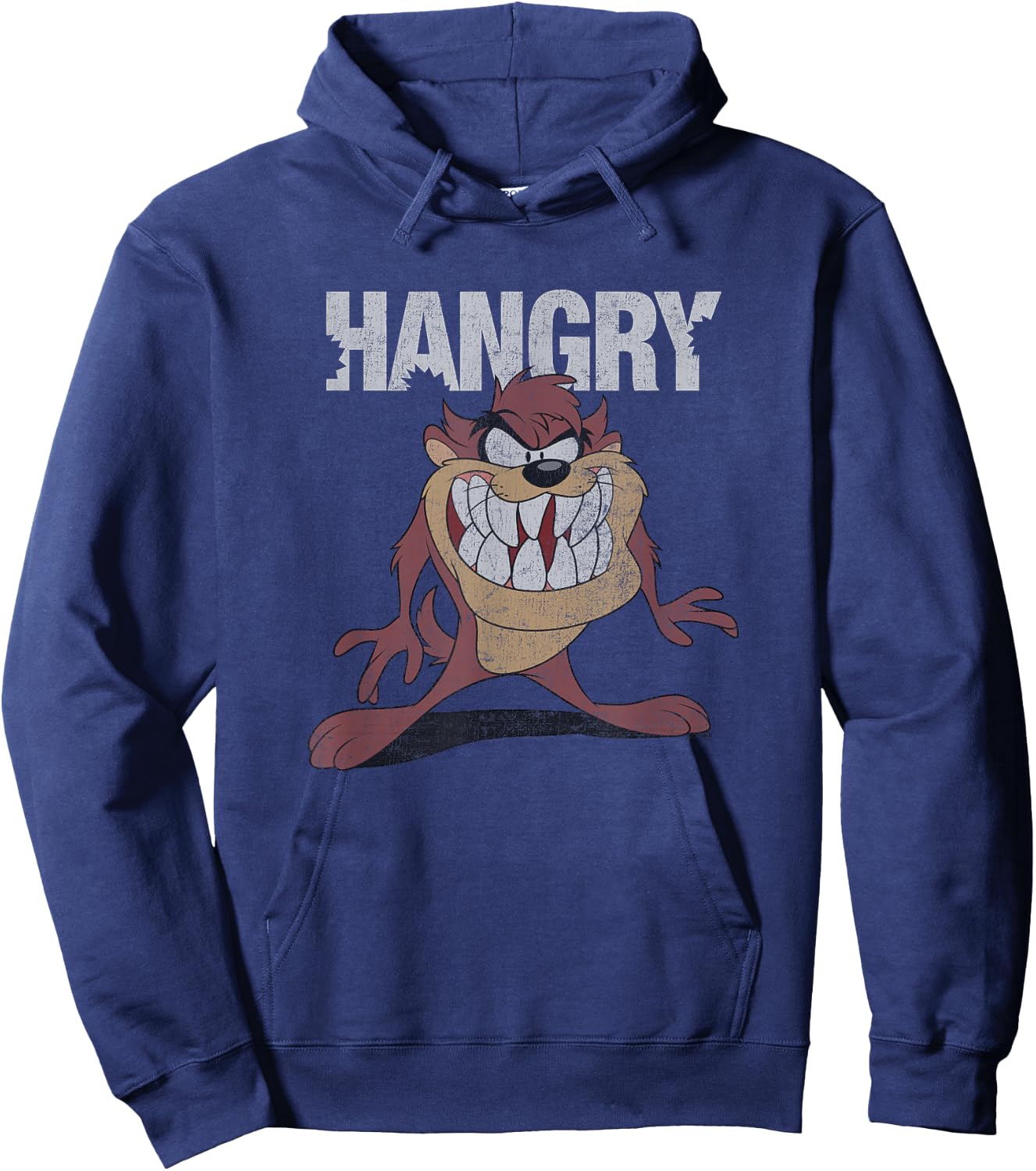 Looney Tunes Hangry Tasmanian Devil Big Chest Retro Portrait Hoodie - Hoodie | Navy