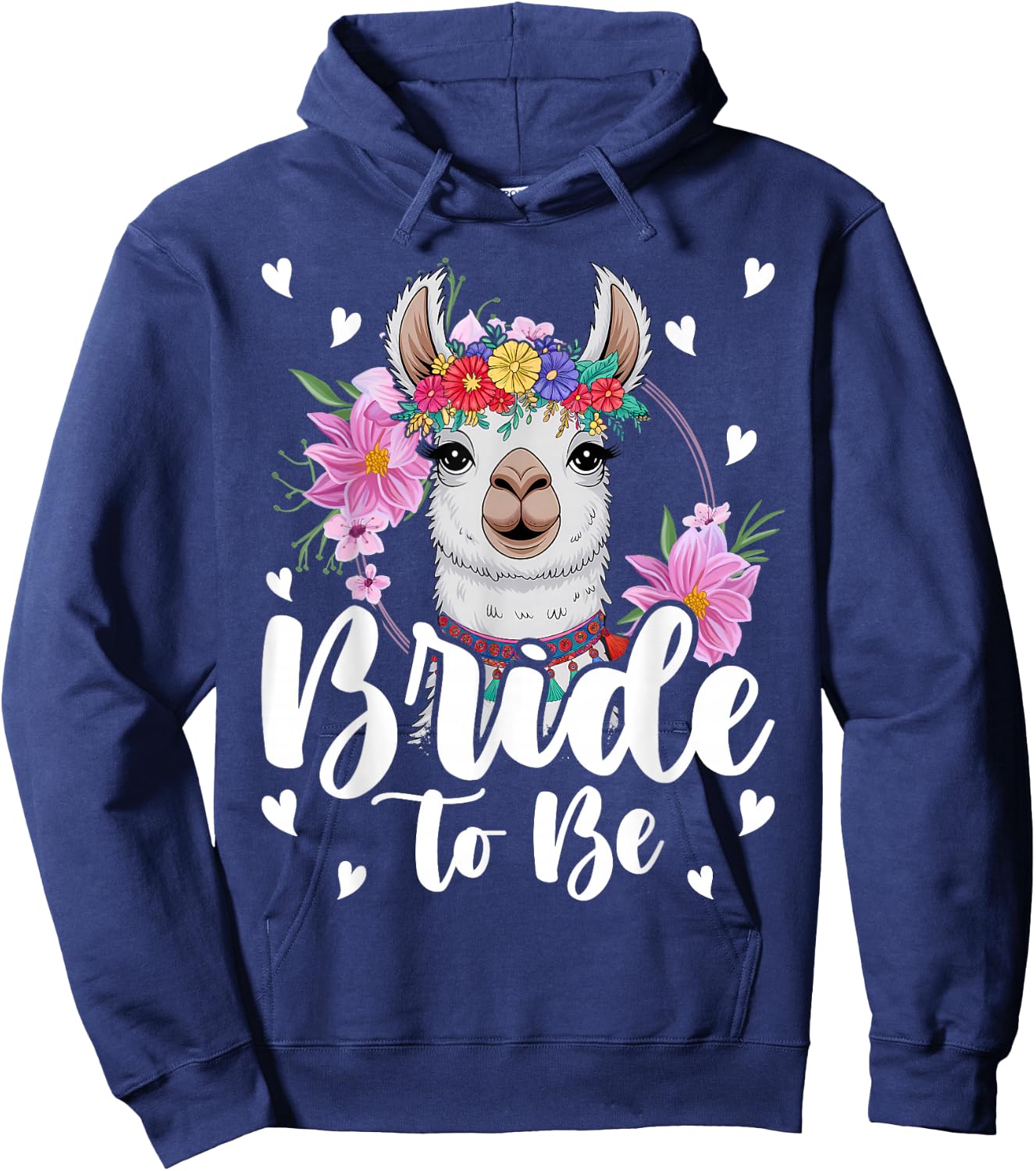 Llama Bride to Be Wedding Bridal Shower Alpaca Hoodie - Hoodie | Navy