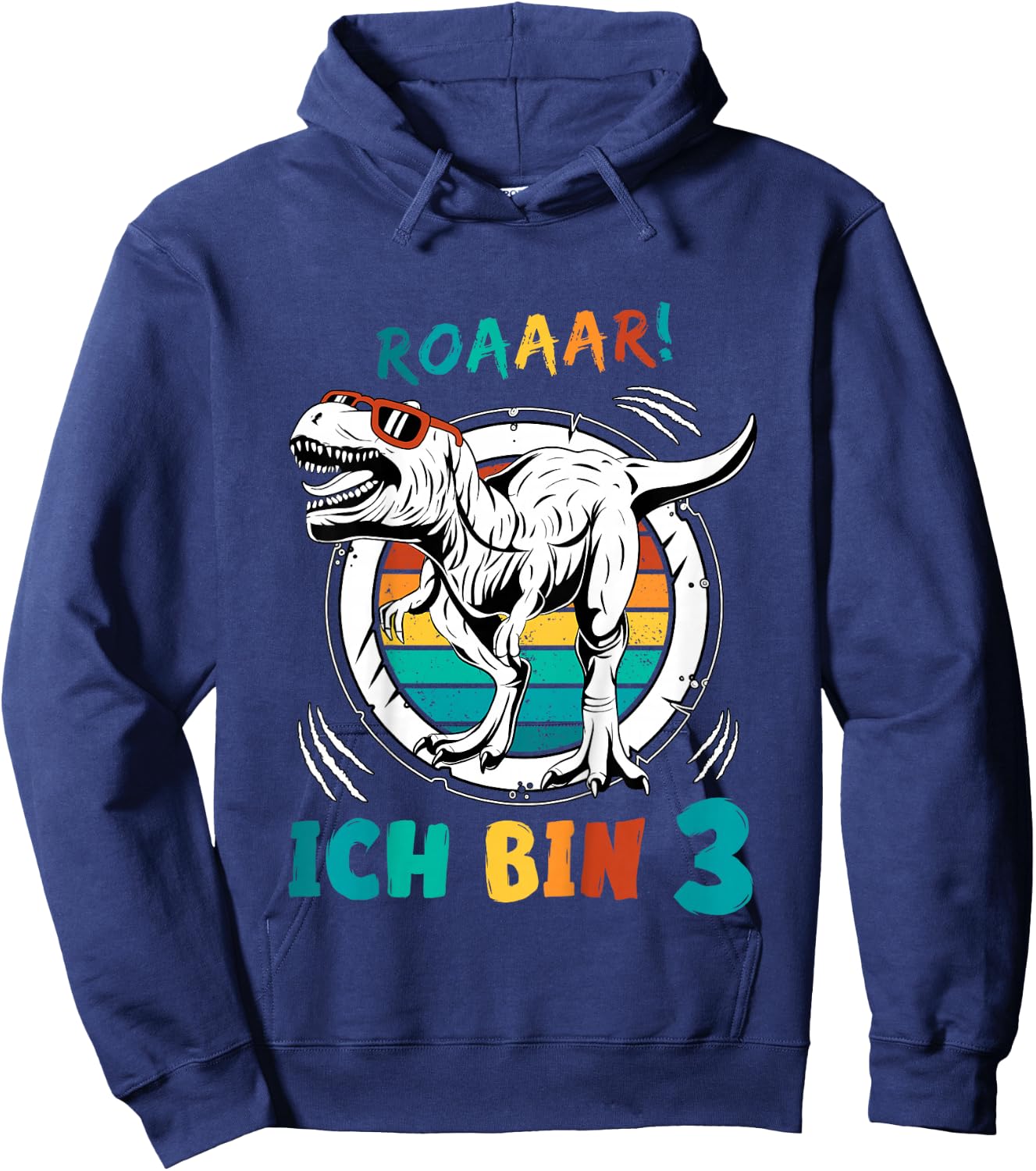 3 Geburtstag Junge Mädchen Dinosaurier 3 Jahre Alt Dino Hoodie - Hoodie | Navy