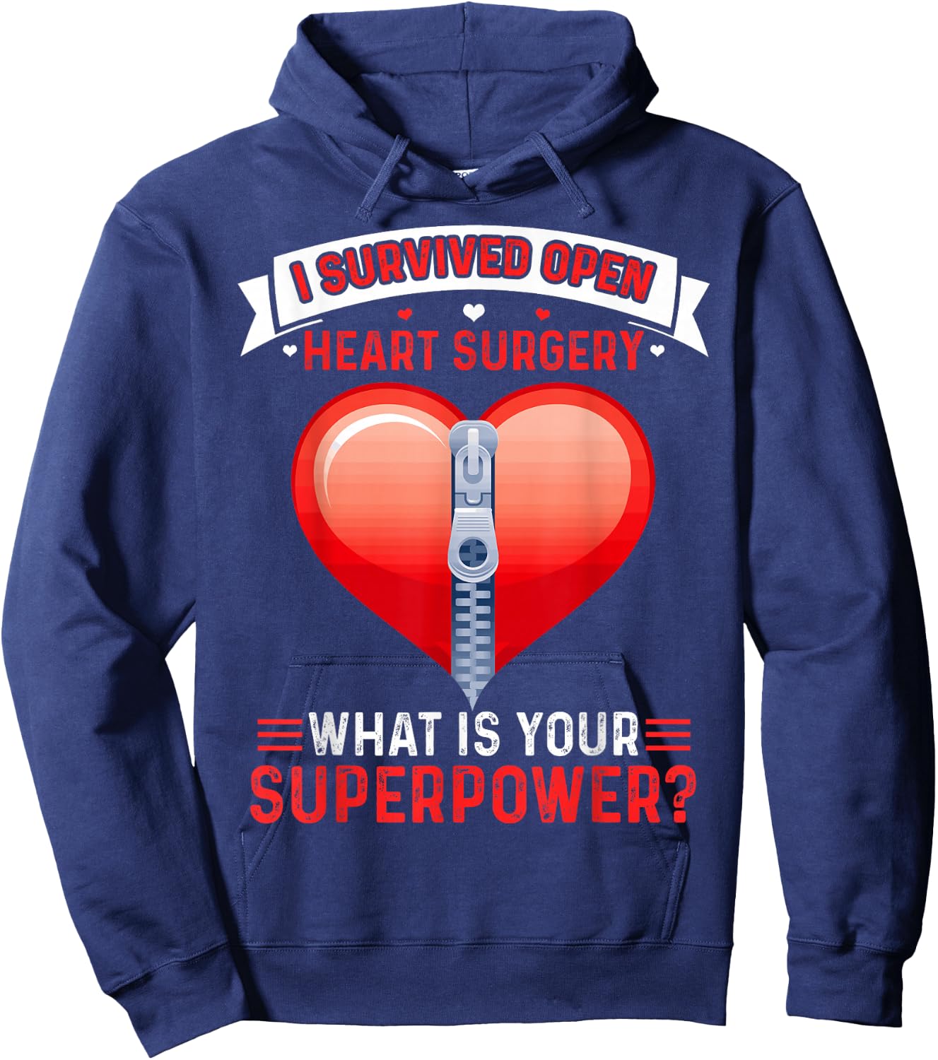 Heart Surgery I Survived Open Heart Surgery Patients Hoodie - Hoodie | Navy
