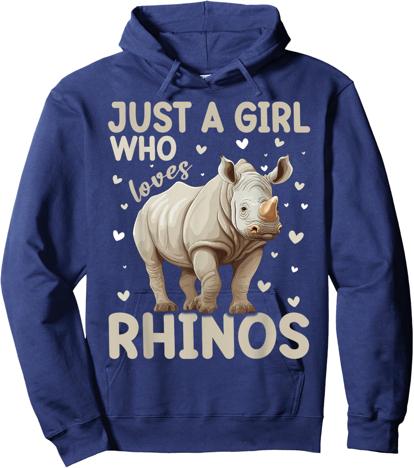 Just A Girl Who Loves Rhinos Women and Girls Hoodie - Hoodie | Navy