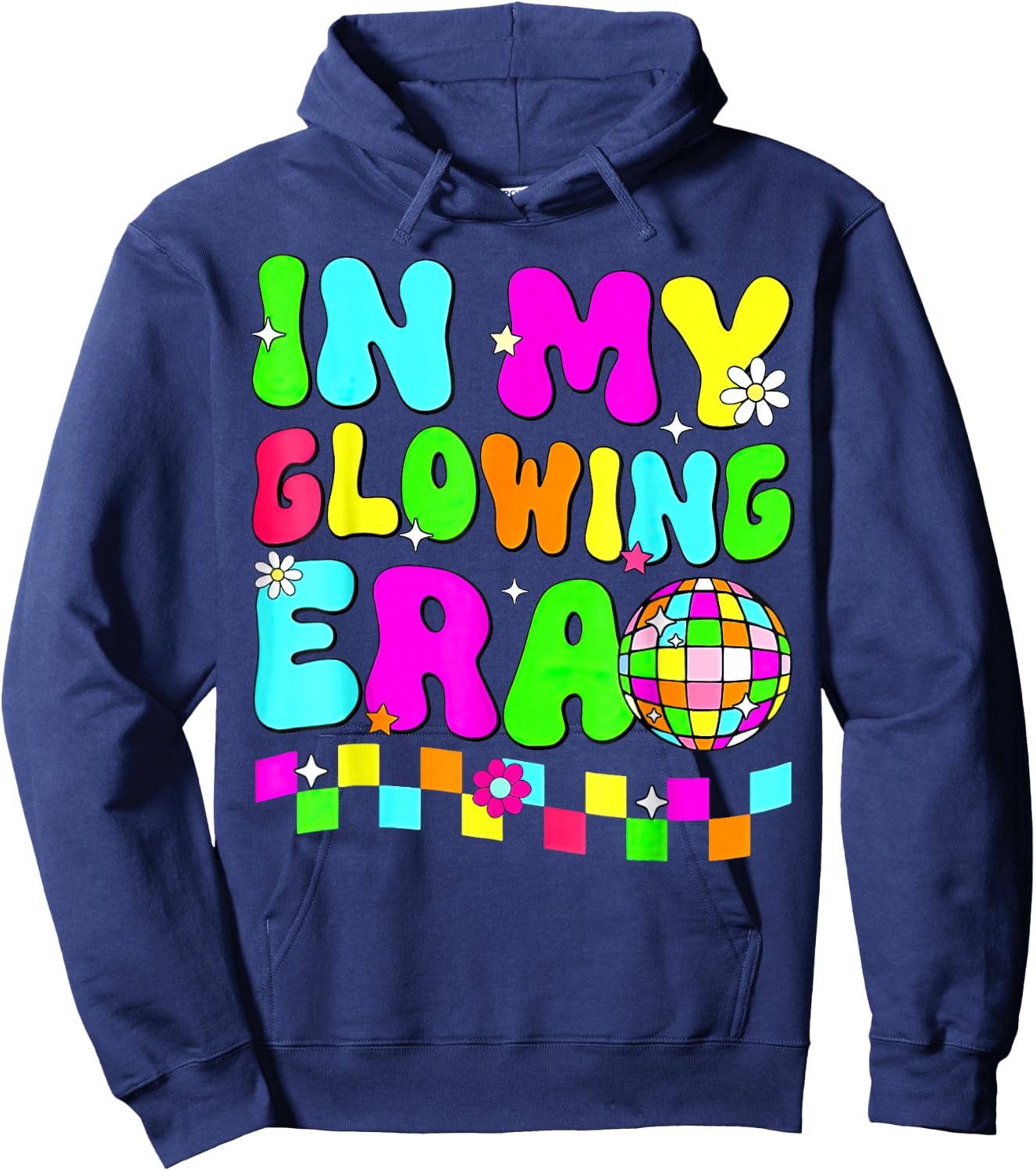 in My Glowing Era Tie Dye Bright Hello Summer Vacation Trips Hoodie - Hoodie | Navy