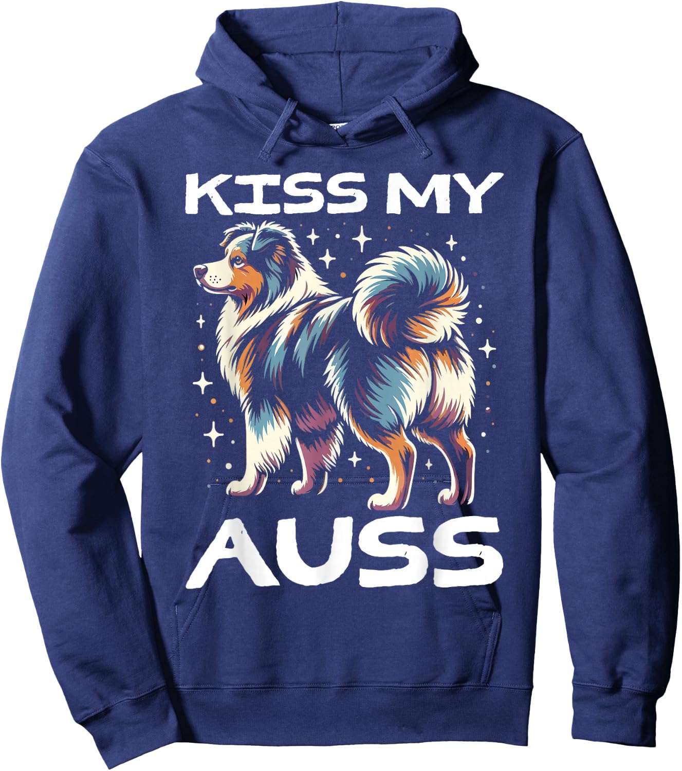 Australian Shepherd Dog Kiss Aussie Shepherd Dog Hoodie - Hoodie | Navy