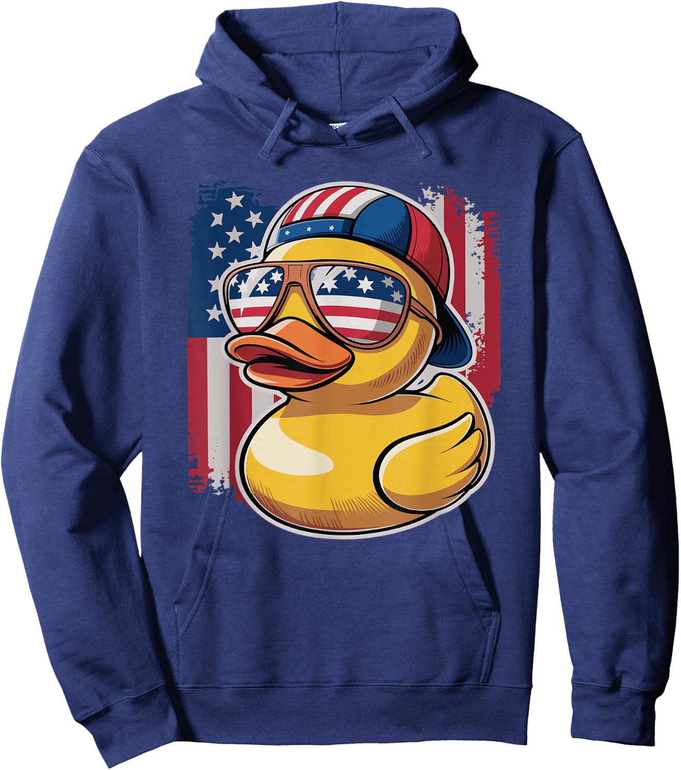 Patriotic Duck USA Flag Duck 4th of July For Toddler Boys Hoodie - Hoodie | Navy