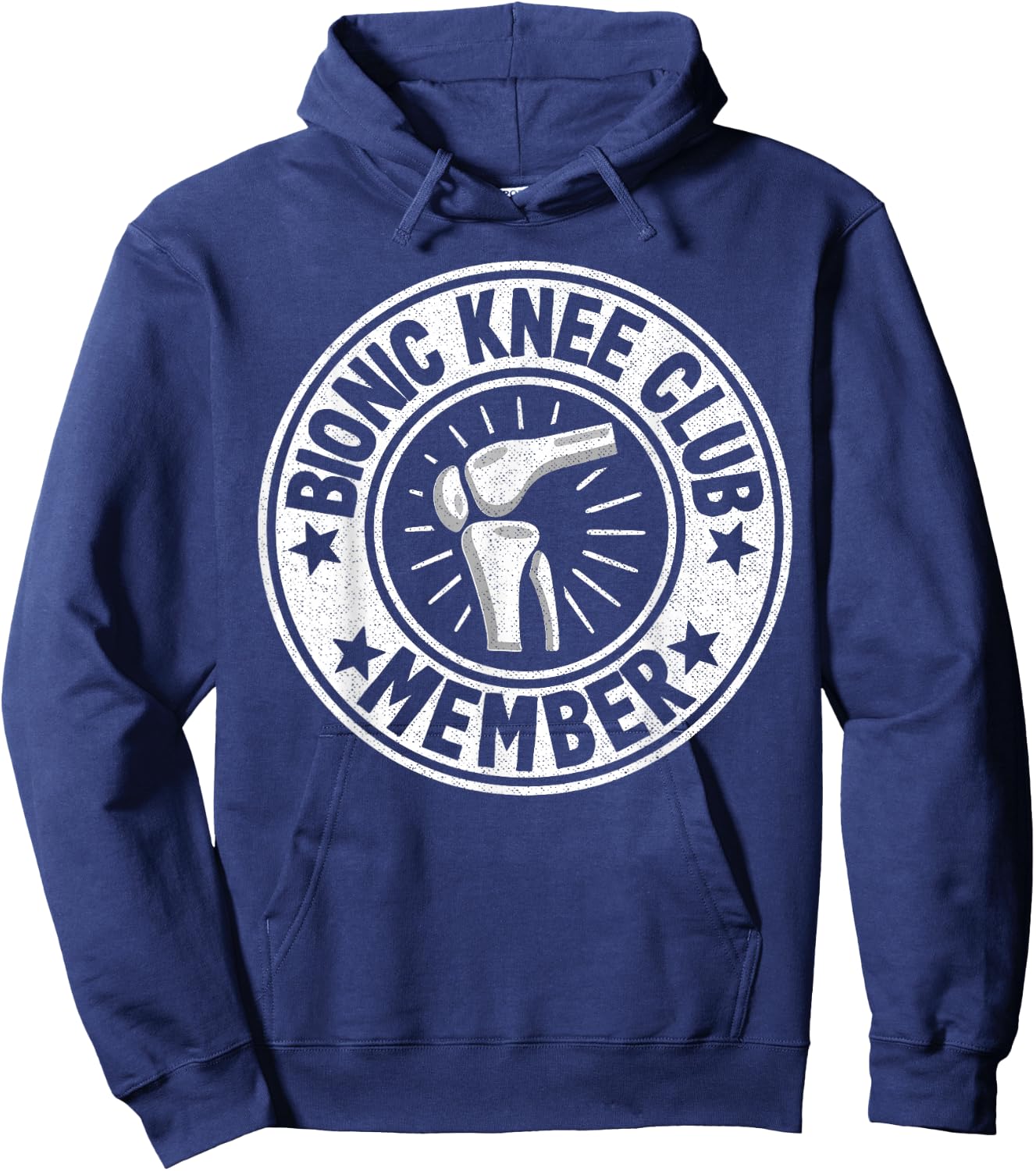 Bionic Knee Club Member Logo Surgery Funny Knee Replacement Hoodie - Hoodie | Navy