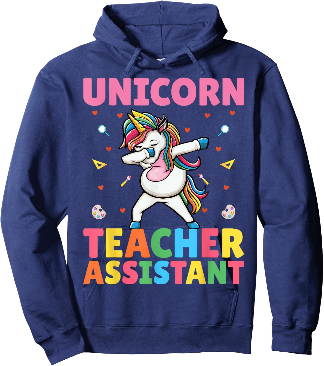 Dabbing Unicorn Teacher Assistant - Funny Teaching Aide Hoodie - Hoodie | Navy