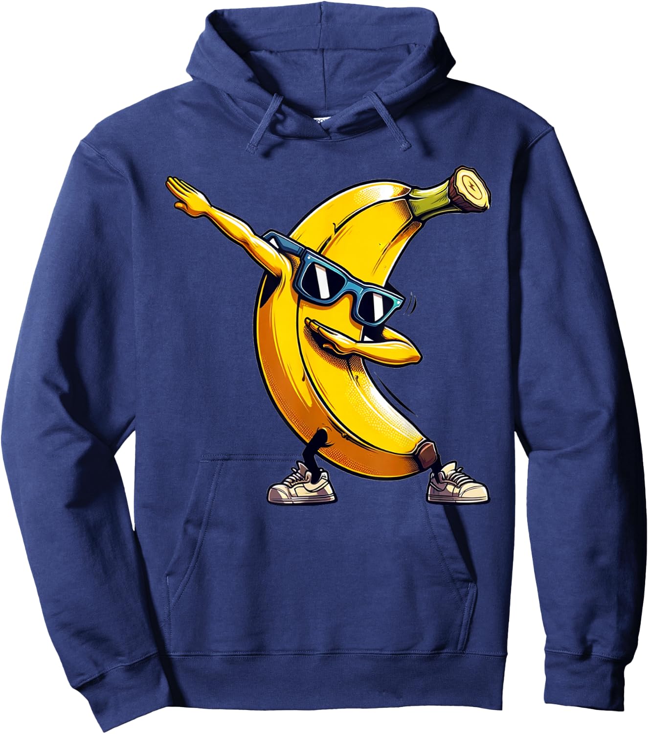 Dabbing Yellow Banana | Funny Yellow Banana with Banana Pattern , Black, S Hoodie - Hoodie | Navy