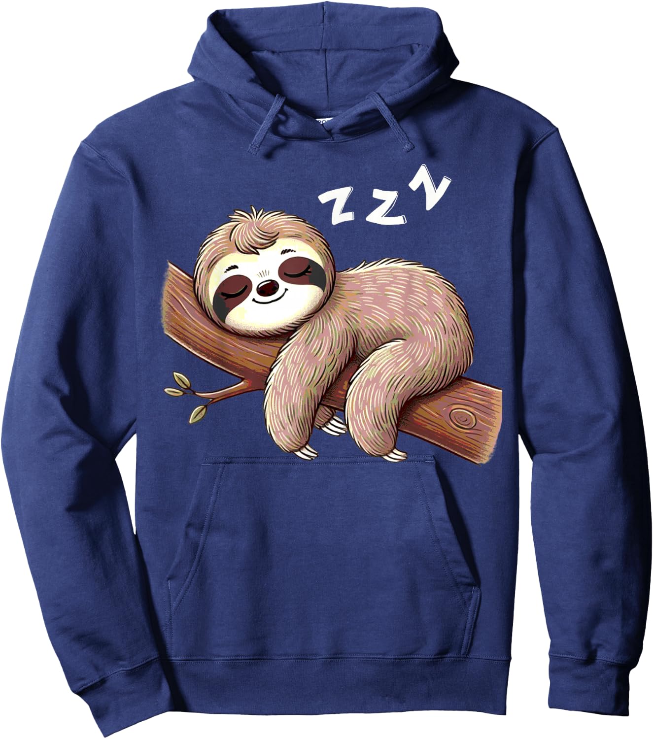 Funny Sloth Sleeping On Tree Branch Sleep Nap Lover Hoodie - Hoodie | Navy