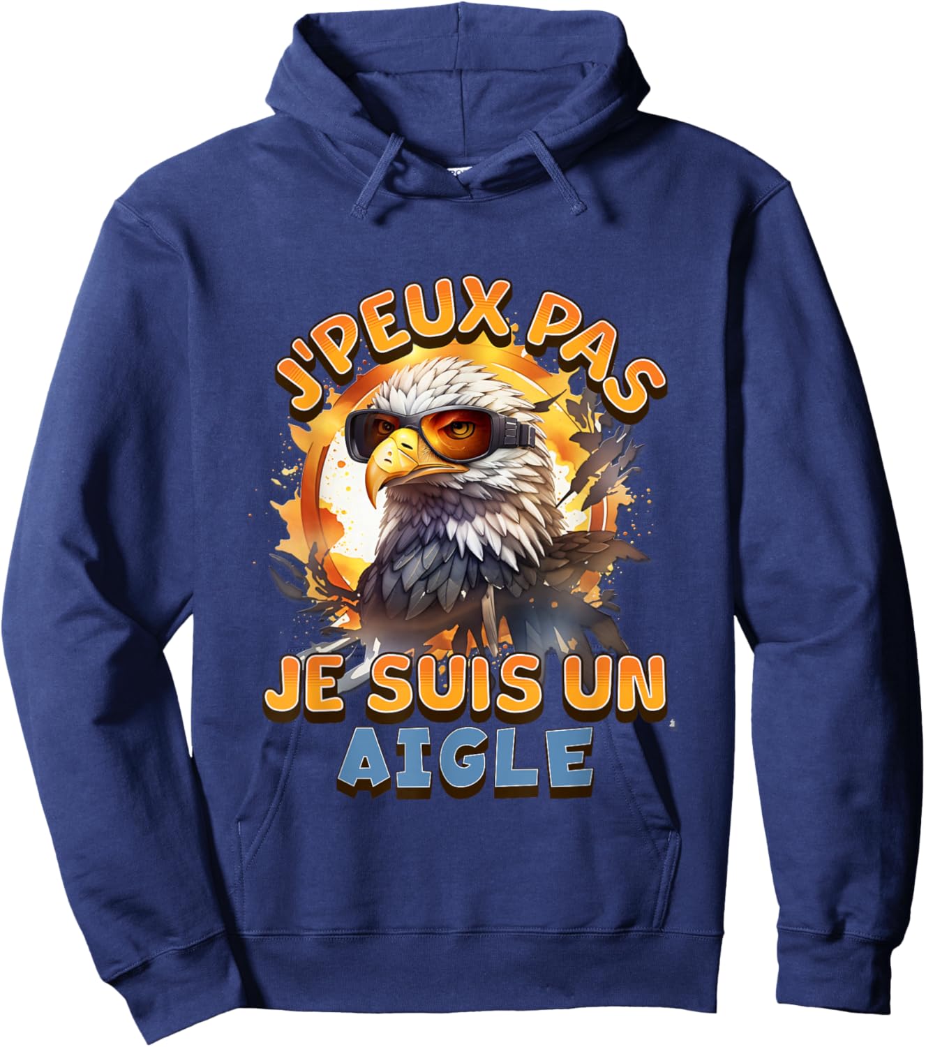 Children's Funny Bird I Am Un Aigle homme femme , Black, S Hoodie - Hoodie | Navy