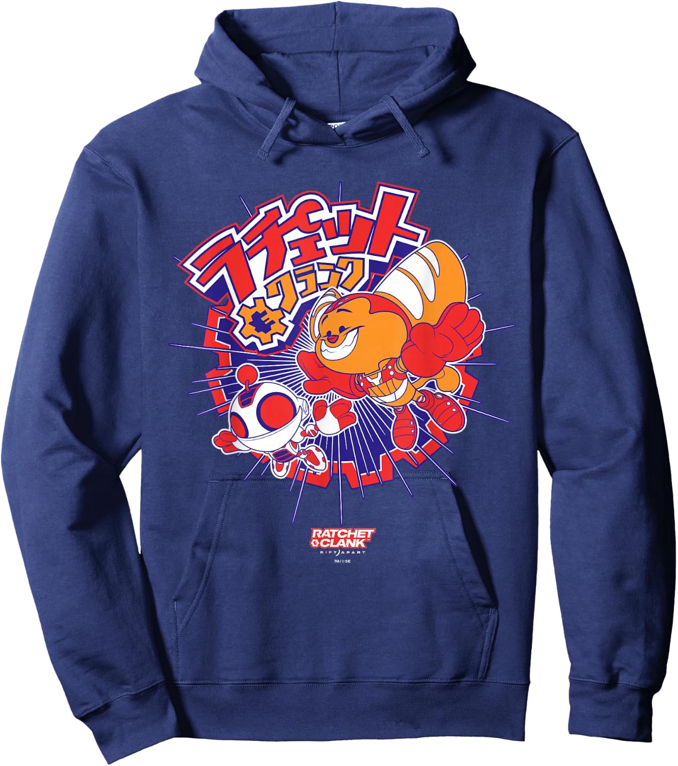 Ratchet and Clank Colourful Retro Illustration Video Game Hoodie - Hoodie | Navy
