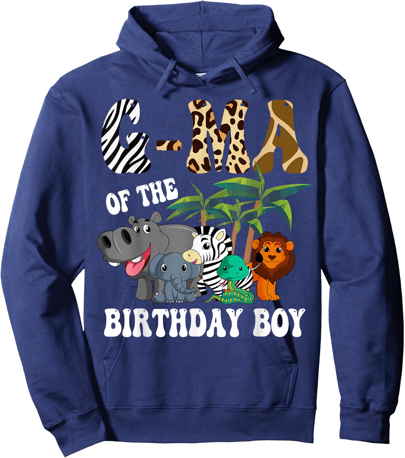 G-Ma of the Birthday Boy Zoo Bday Safari Celebration Hoodie - Hoodie | Navy