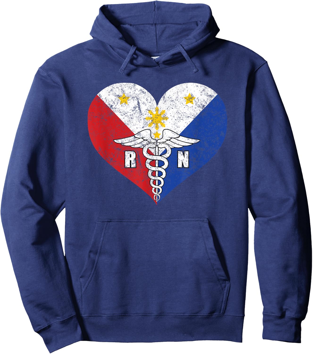 Filipino RN Registered Nurse Love Shirt, Caduceus Gift Hoodie - Hoodie | Navy