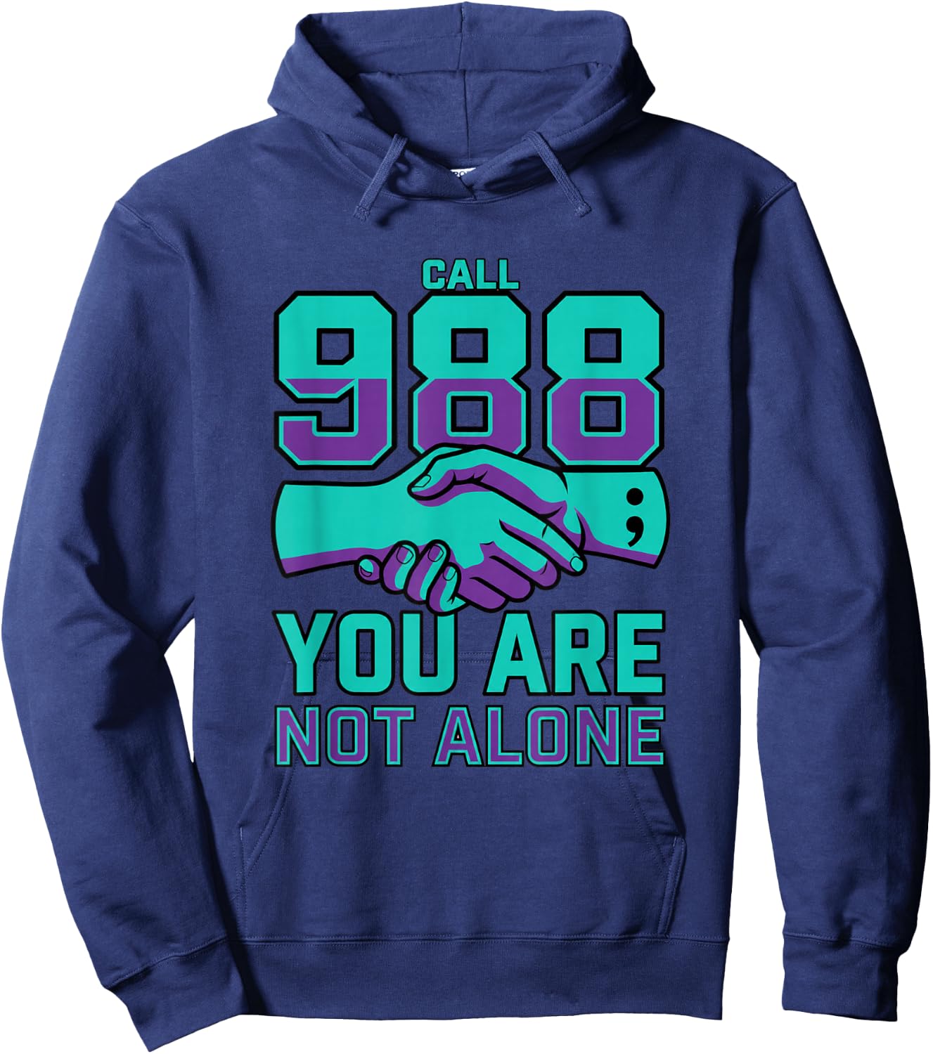 988 Suicide Prevention - Call 988 You are Not Alone Hoodie - Hoodie | Navy